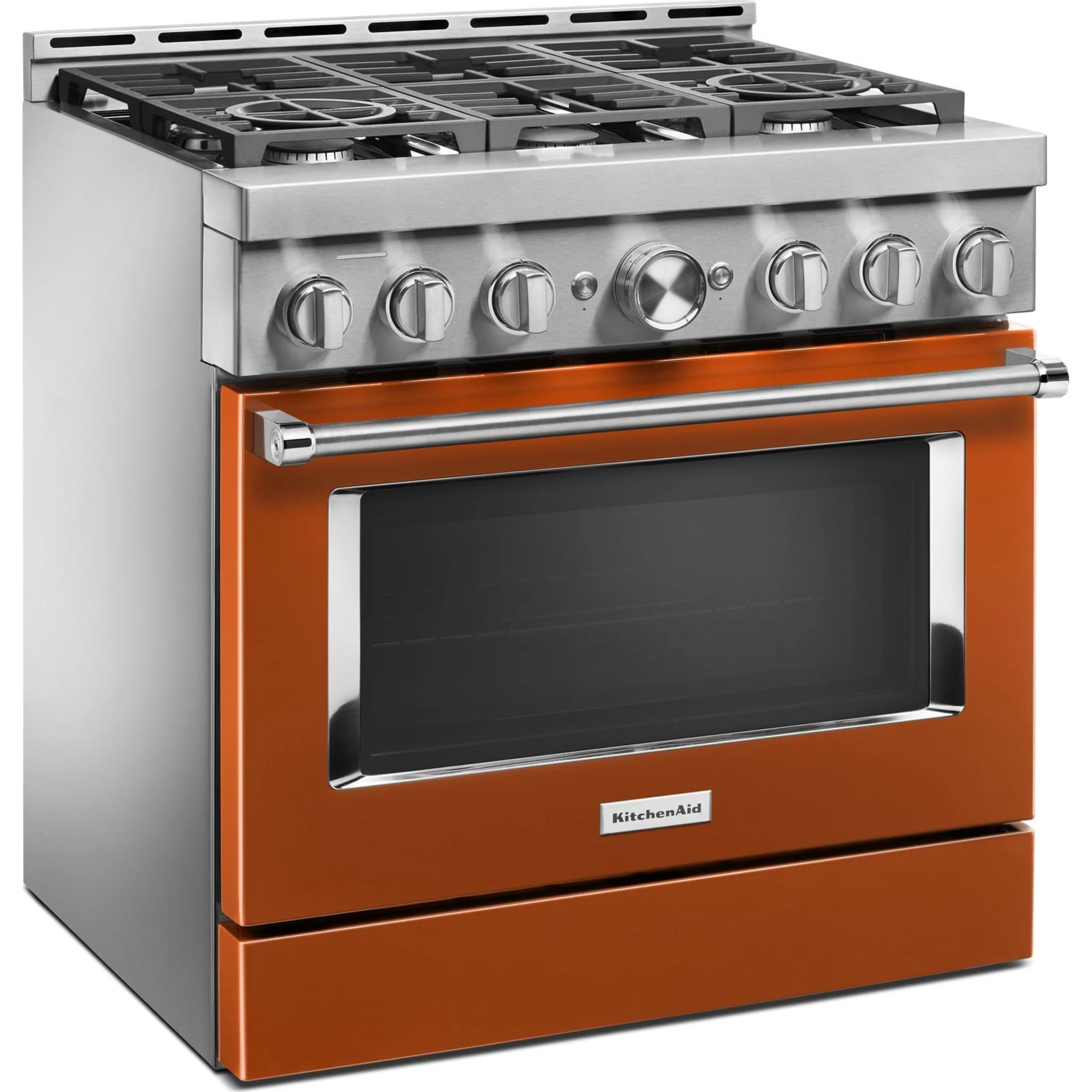 KitchenAid 36'' Smart Commercial-Style Gas Range with 6 Burners - Scorched Orange (KFGC506JSC) - Image 27