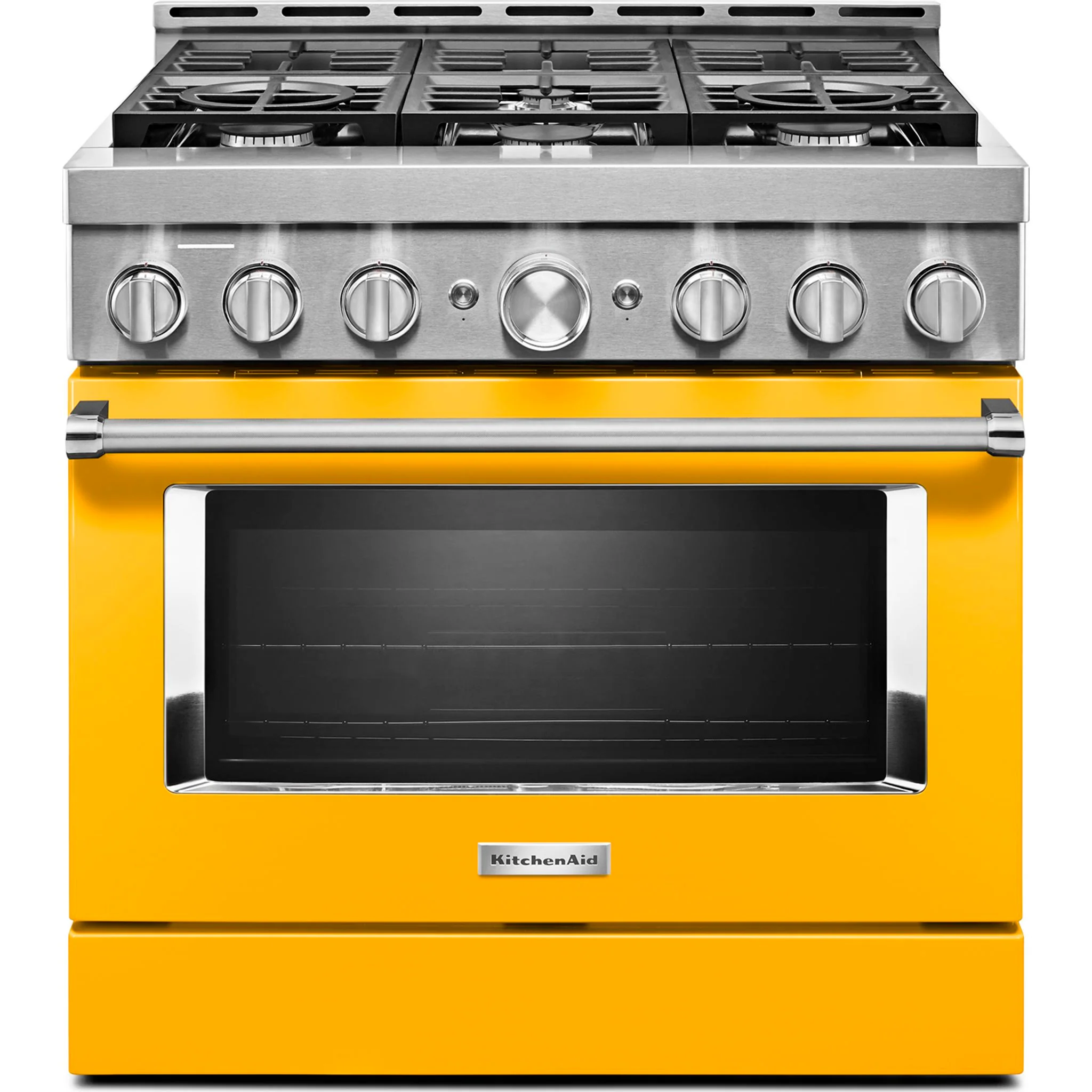 KitchenAid  36'' Smart Commercial-Style Gas Range with 6 Burners - Yellow Pepper (KFGC506JYP) - Image 3