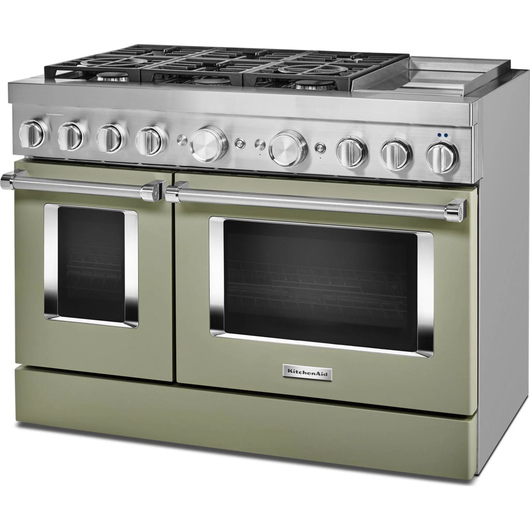 KitchenAid 48'' Smart Commercial-Style Dual Fuel Range with Griddle - Avocado Cream (KFDC558JAV) - Image 34