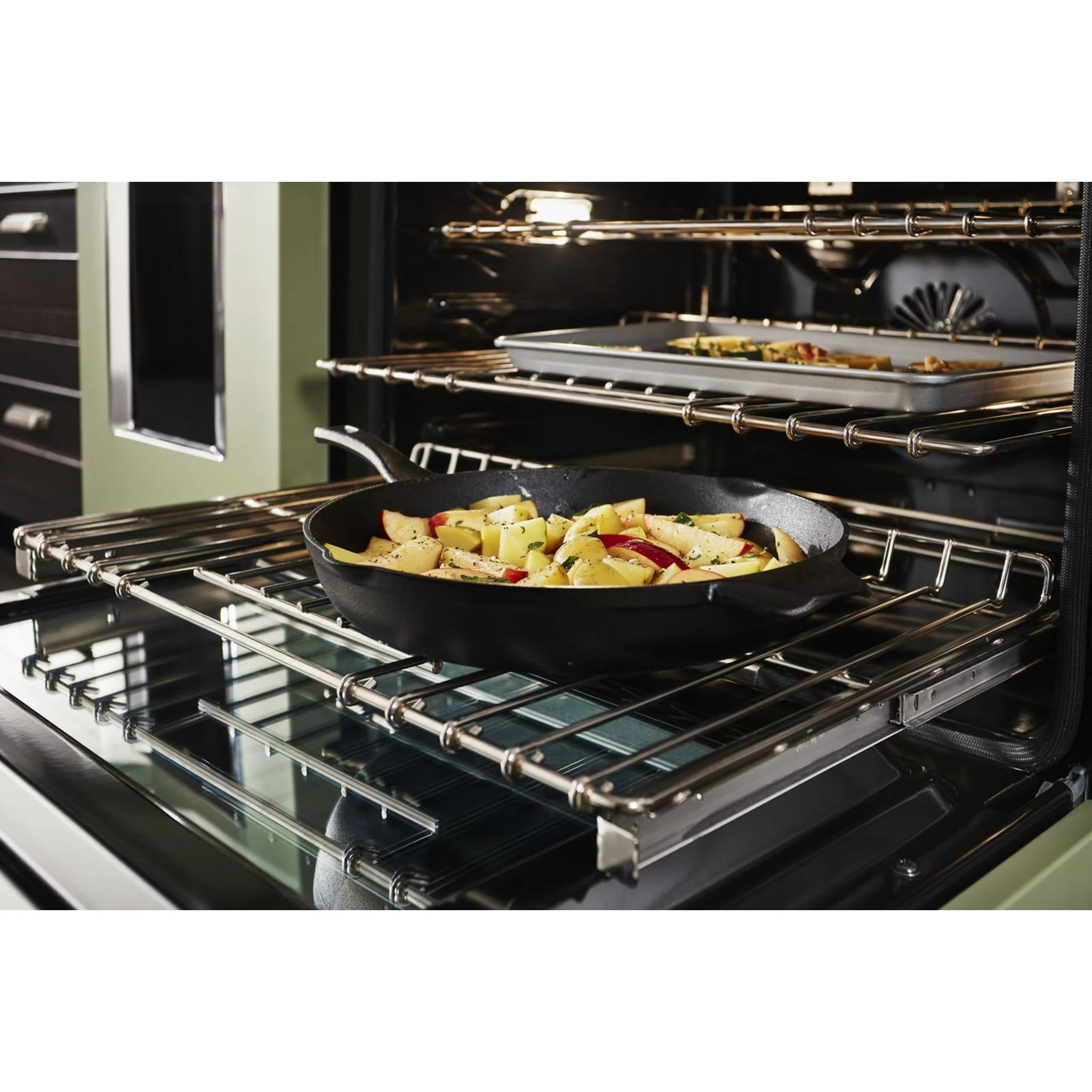 KitchenAid 48'' Smart Commercial-Style Dual Fuel Range with Griddle - Avocado Cream (KFDC558JAV) - Image 8