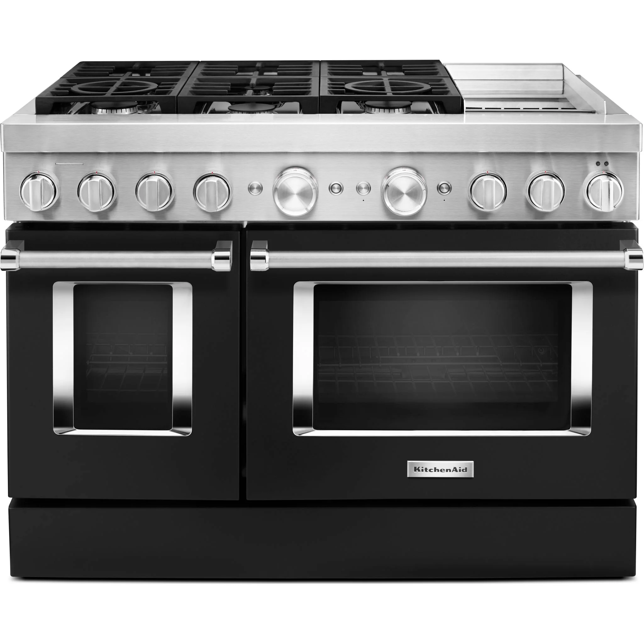 KitchenAid  48'' Smart Commercial-Style Dual Fuel Range with Griddle - Imperial Black (KFDC558JBK)