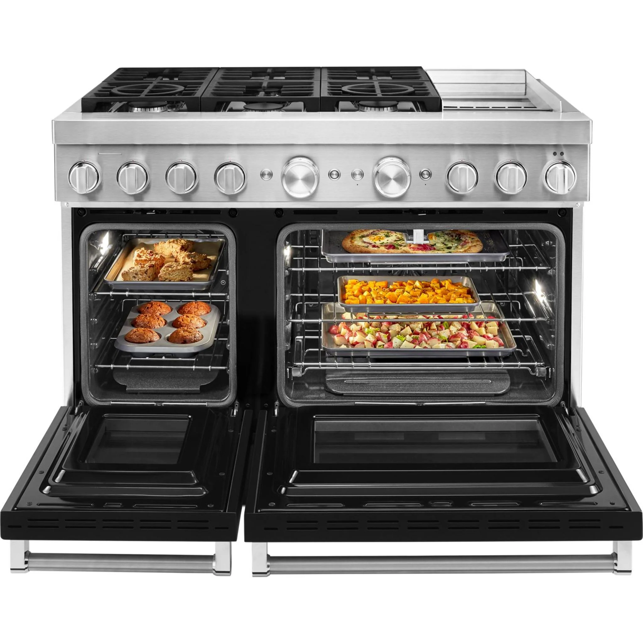 KitchenAid  48'' Smart Commercial-Style Dual Fuel Range with Griddle - Imperial Black (KFDC558JBK) - Image 45