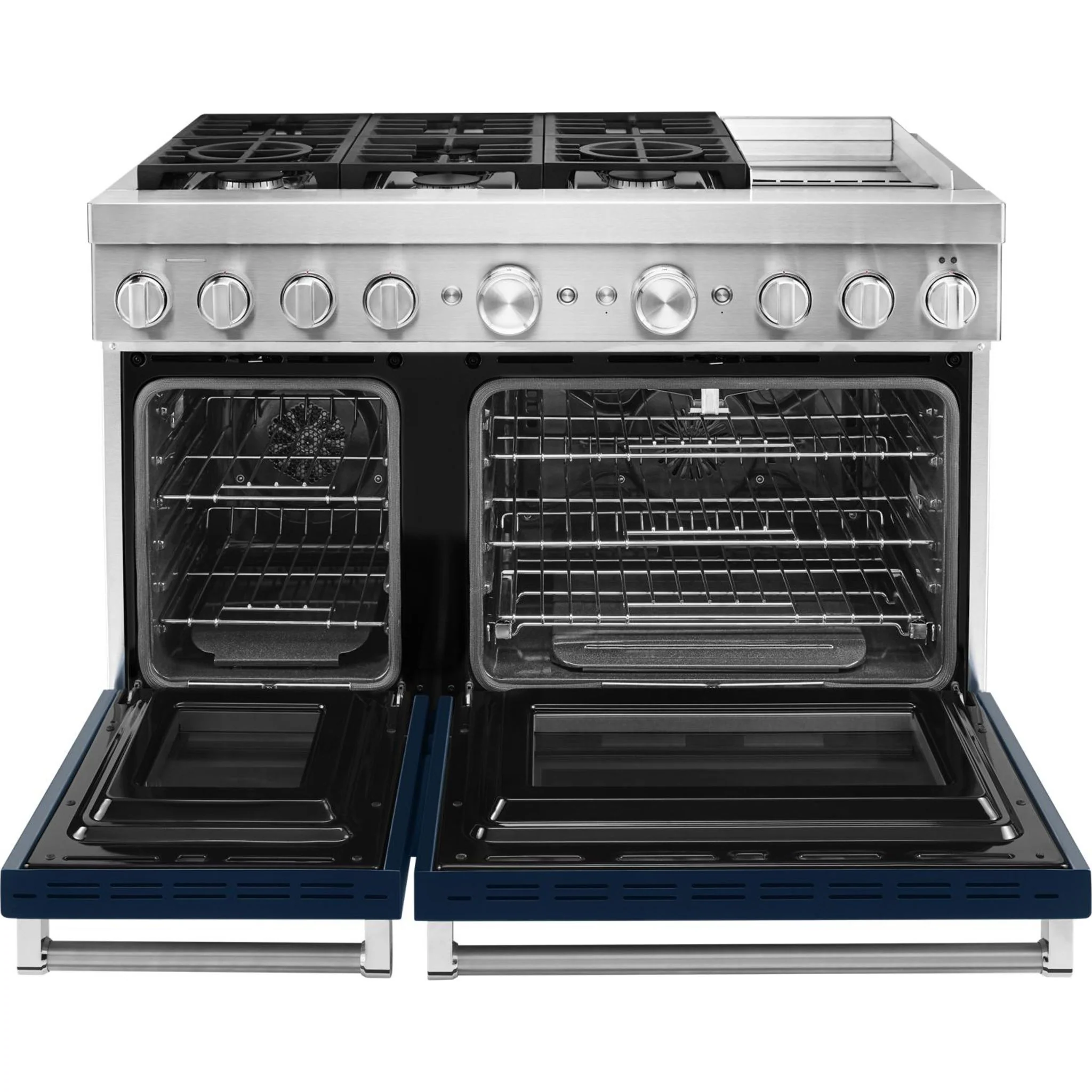 KitchenAid 48'' Smart Commercial-Style Dual Fuel Range with Griddle - Ink Blue (KFDC558JIB) - Image 35