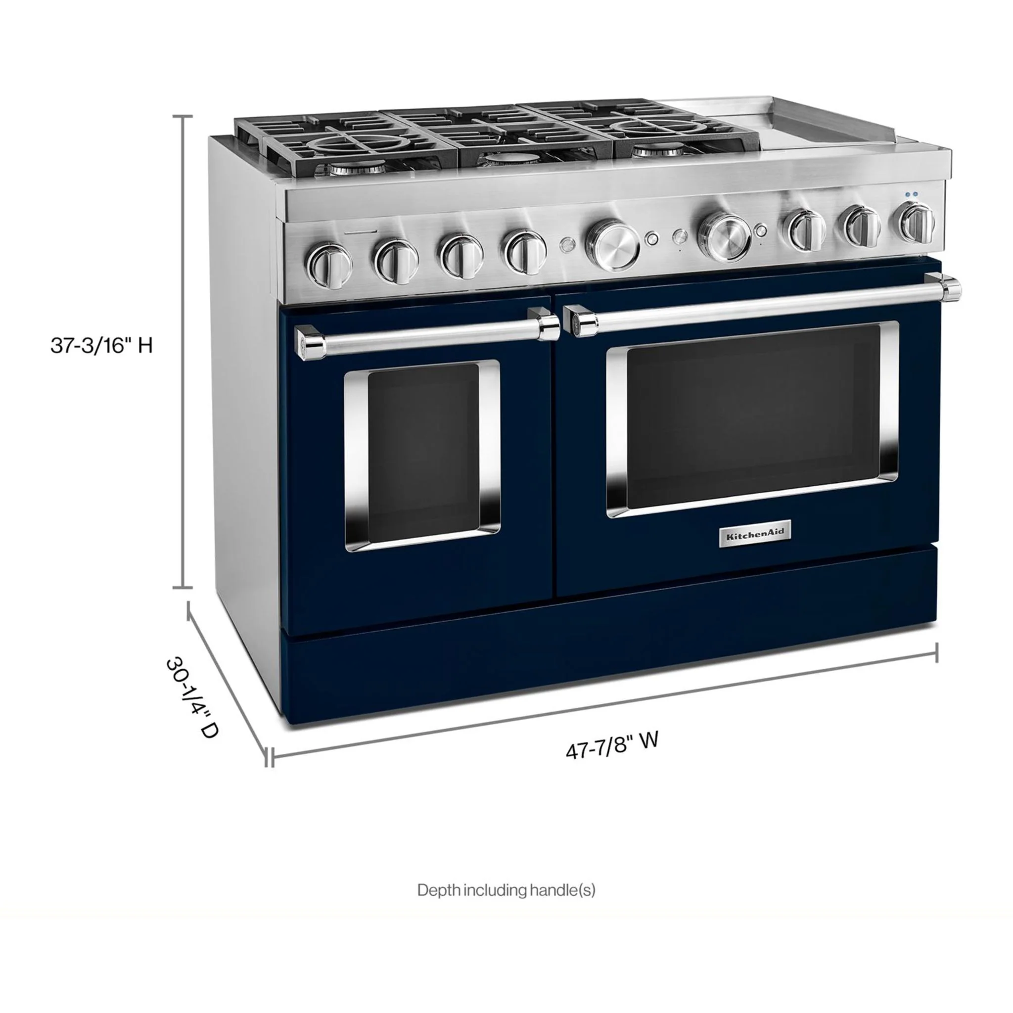 KitchenAid 48'' Smart Commercial-Style Dual Fuel Range with Griddle - Ink Blue (KFDC558JIB) - Image 59