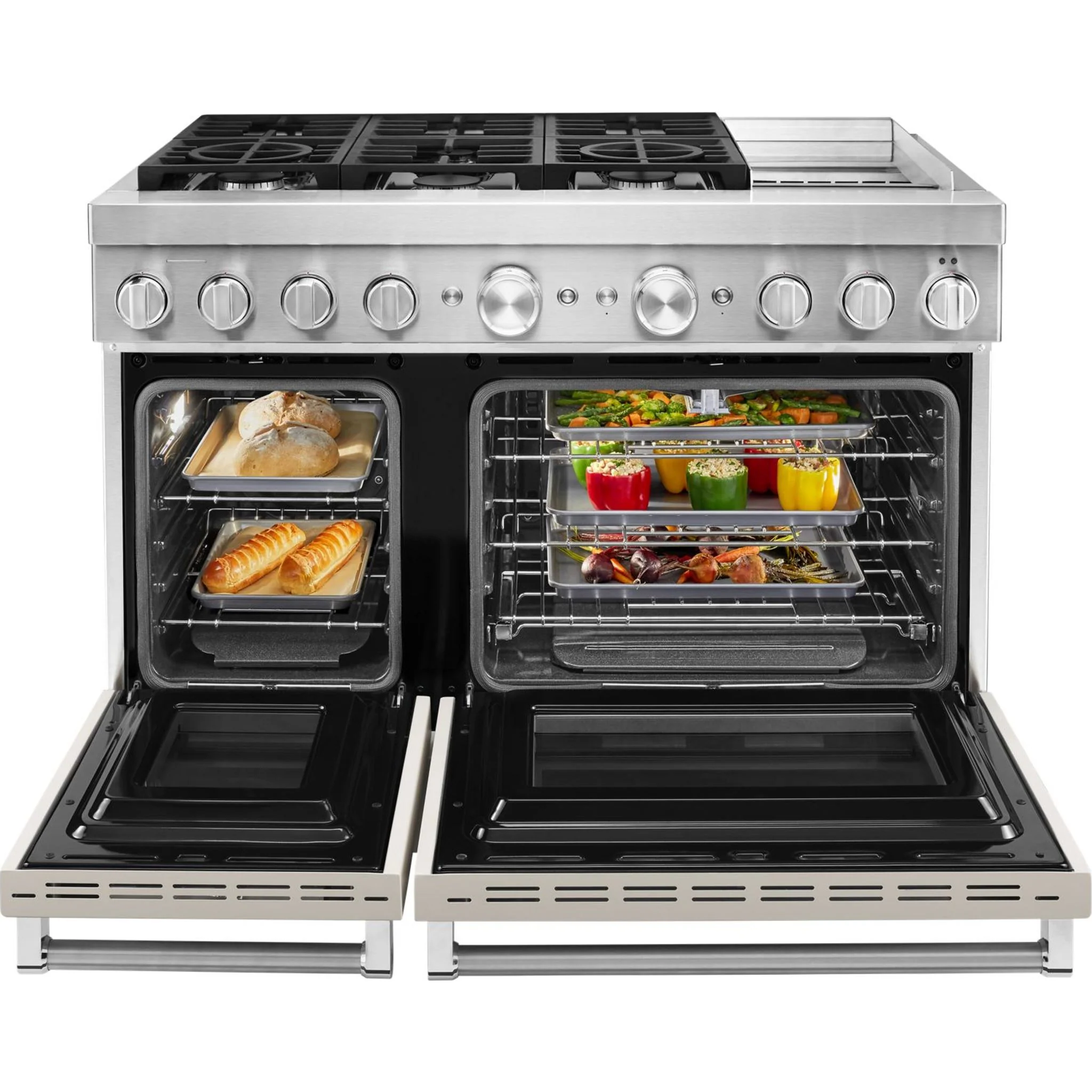 KitchenAid 48'' Smart Commercial-Style Dual Fuel Range with Griddle - Milkshake (KFDC558JMH) - Image 59