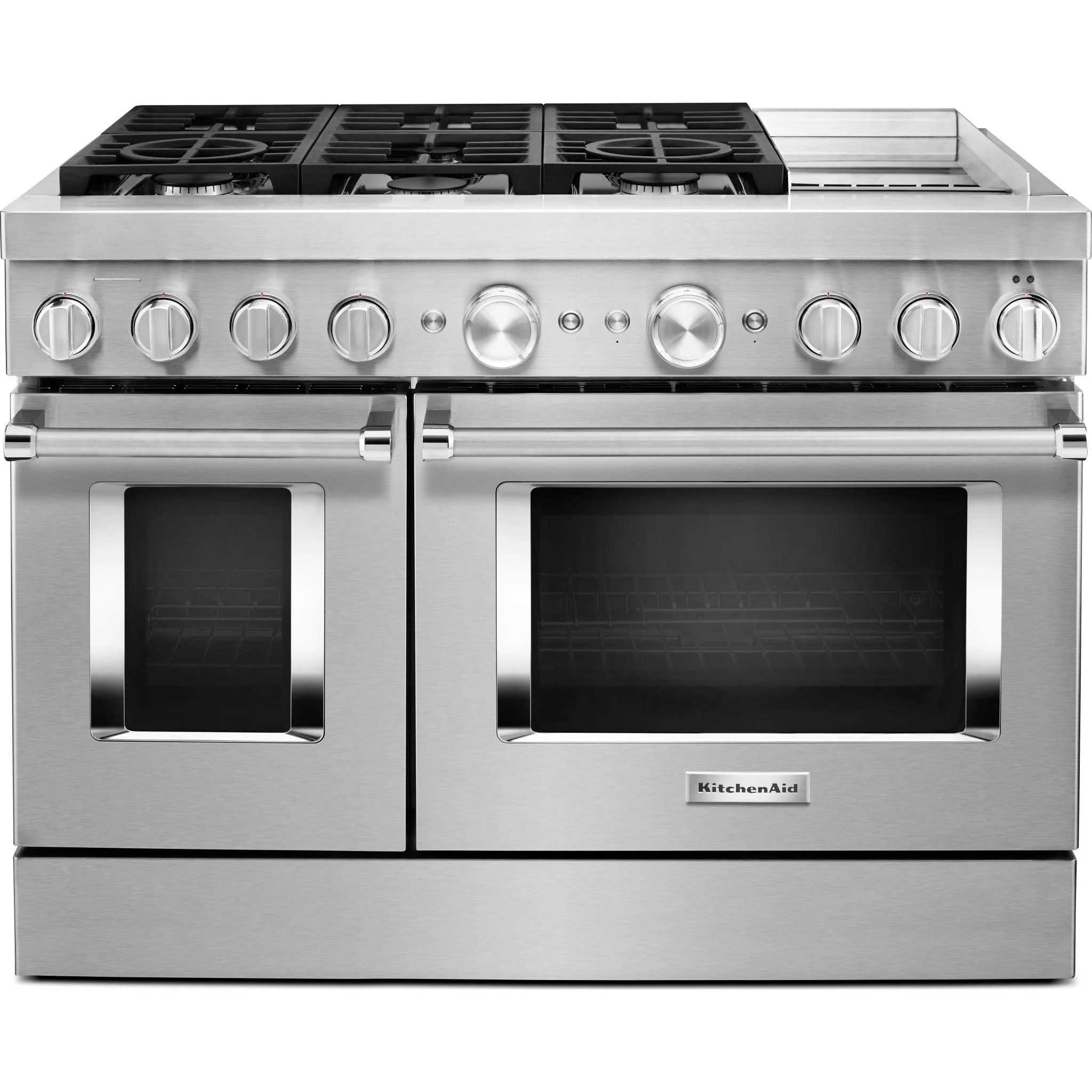KitchenAid 48'' Smart Commercial-Style Dual Fuel Range with Griddle - Stainless Steel (KFDC558JSS)