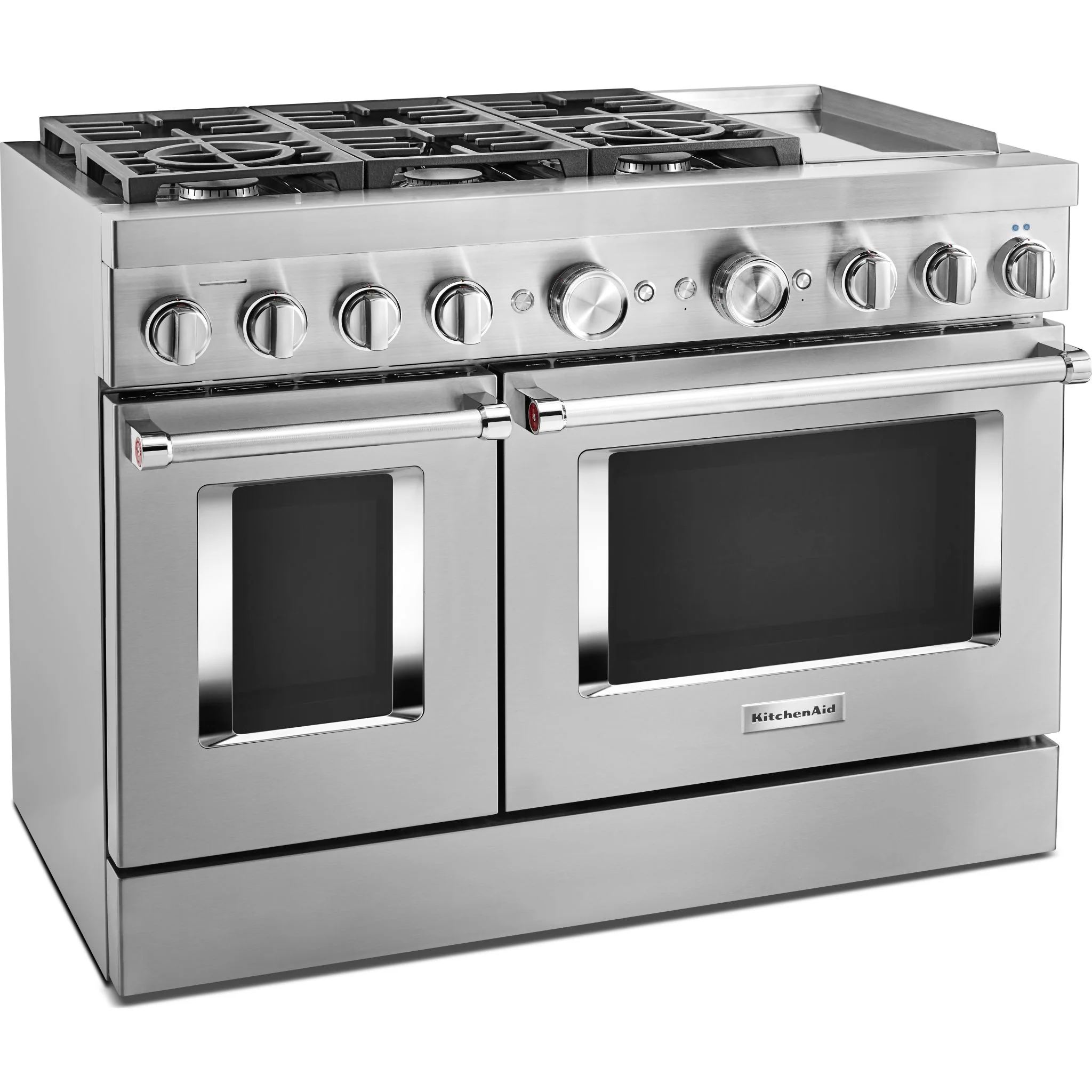 KitchenAid 48'' Smart Commercial-Style Dual Fuel Range with Griddle - Stainless Steel (KFDC558JSS) - Image 3