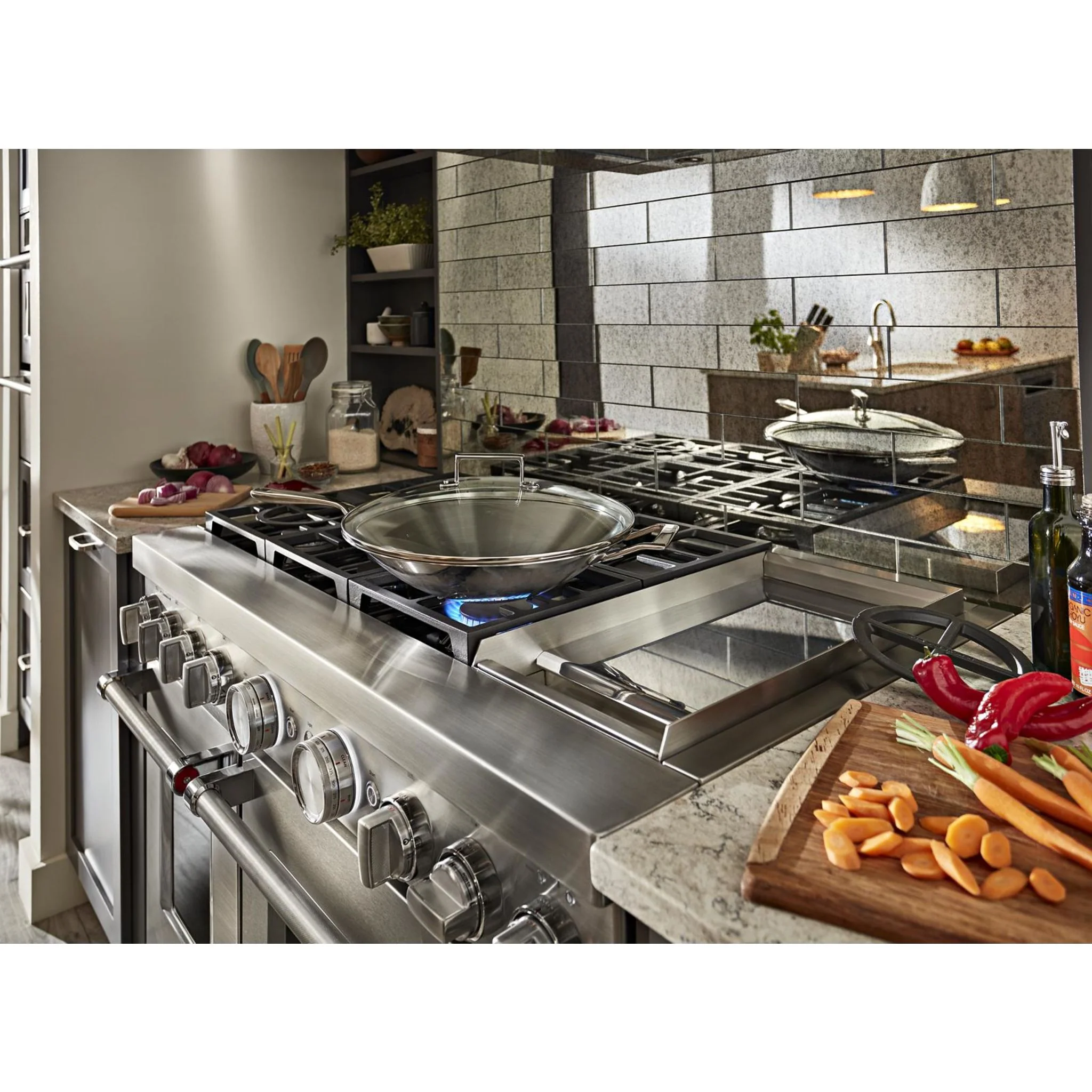 KitchenAid 48'' Smart Commercial-Style Dual Fuel Range with Griddle - Stainless Steel (KFDC558JSS) - Image 60