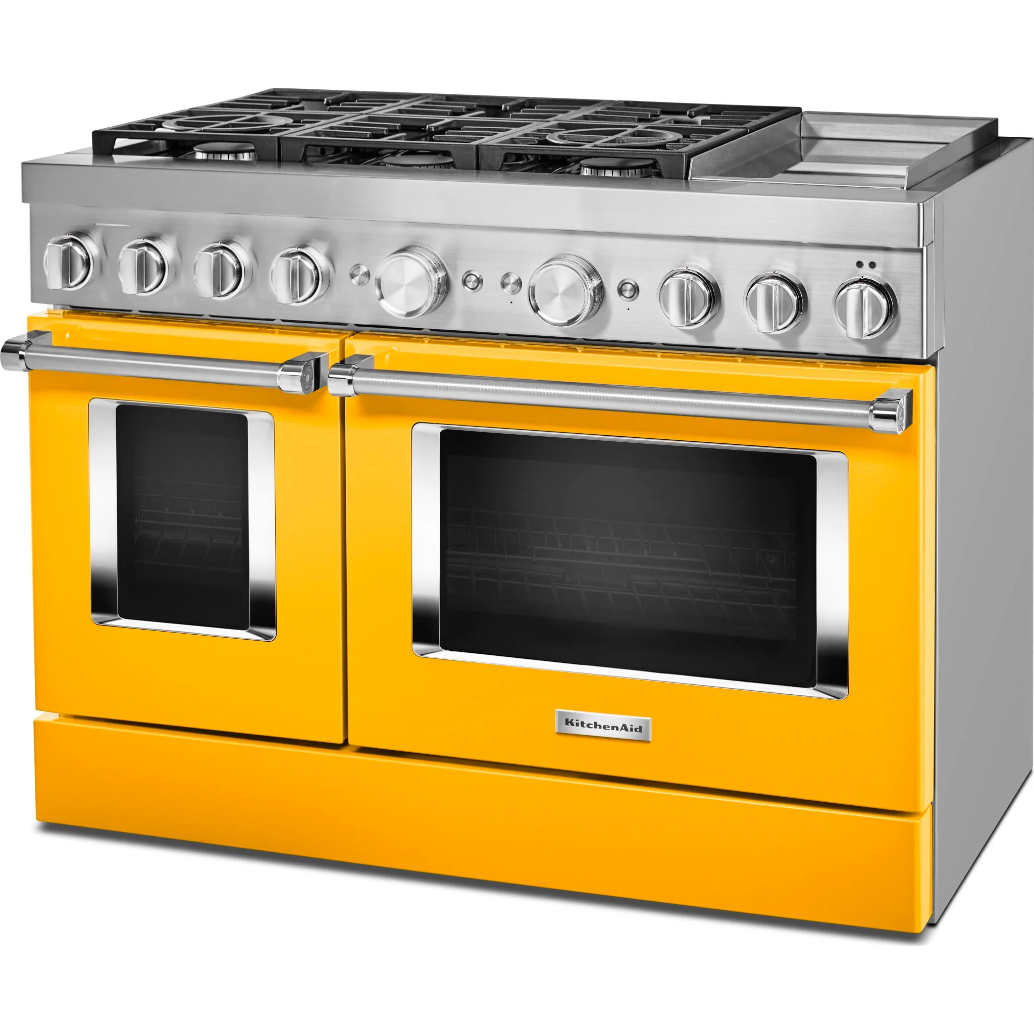KitchenAid 48'' Smart Commercial-Style Dual Fuel Range with Griddle - Yellow Pepper (KFDC558JYP) - Image 2