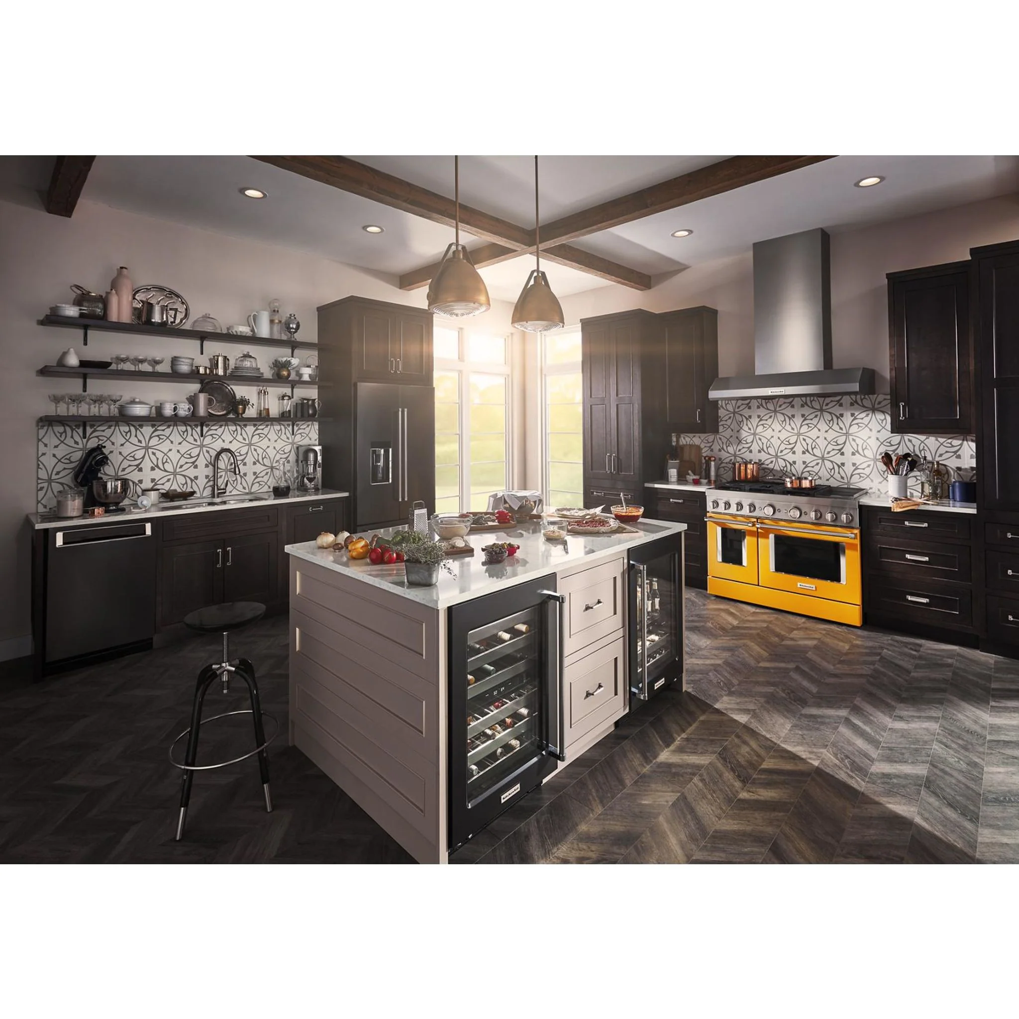 KitchenAid 48'' Smart Commercial-Style Dual Fuel Range with Griddle - Yellow Pepper (KFDC558JYP) - Image 46