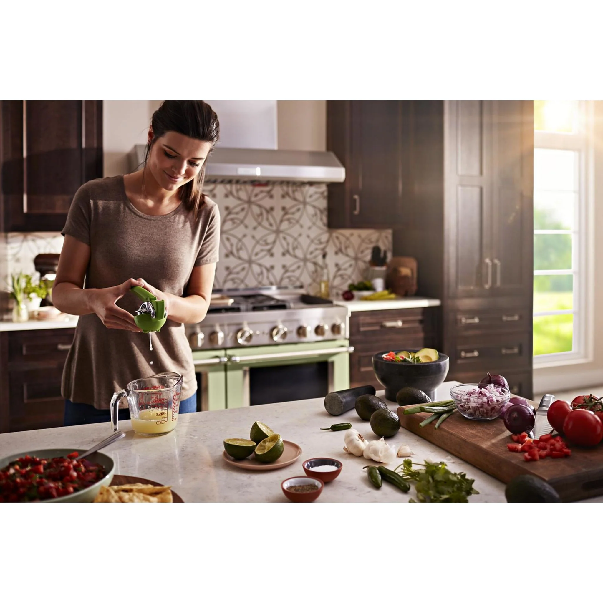 KitchenAid 48'' Smart Commercial-Style Gas Range with Griddle - Avocado Cream (KFGC558JAV) - Image 19
