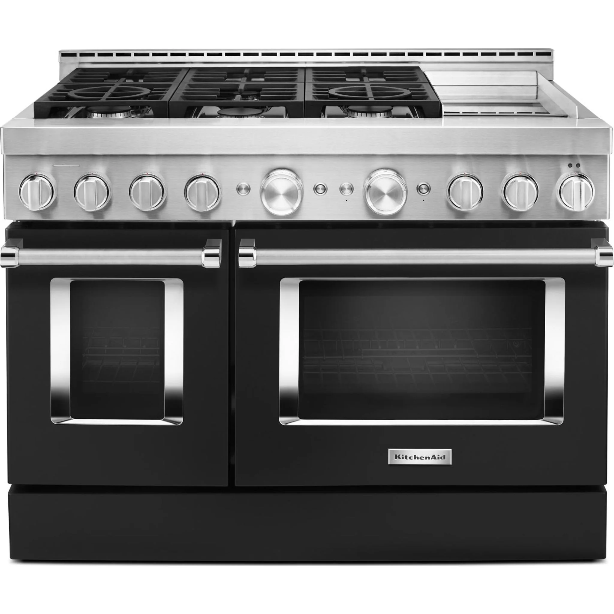 KitchenAid 48'' Smart Commercial-Style Gas Range with Griddle - Imperial Black (KFGC558JBK) - Image 2