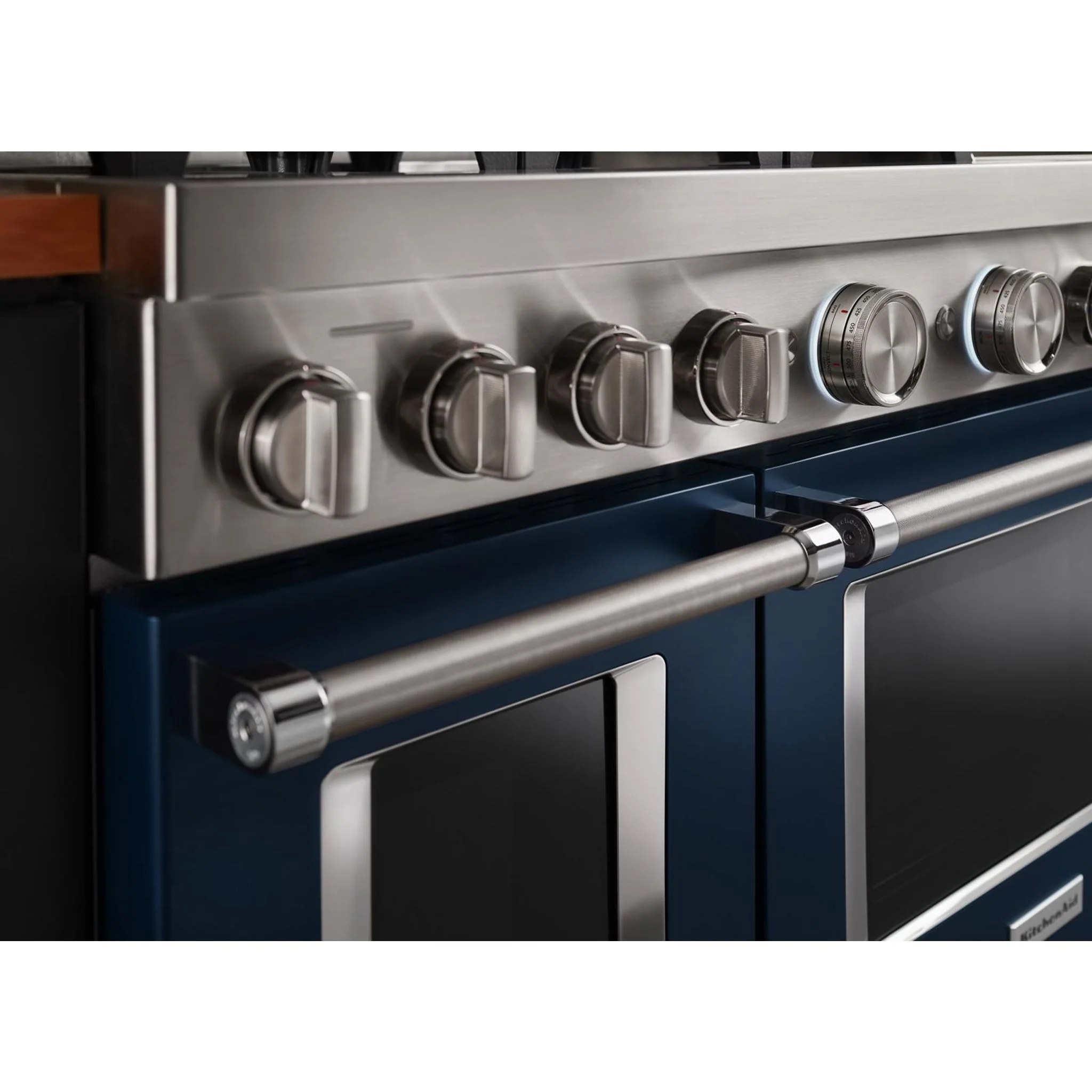 KitchenAid 48'' Smart Commercial-Style Gas Range with Griddle - Ink Blue (KFGC558JIB) - Image 5