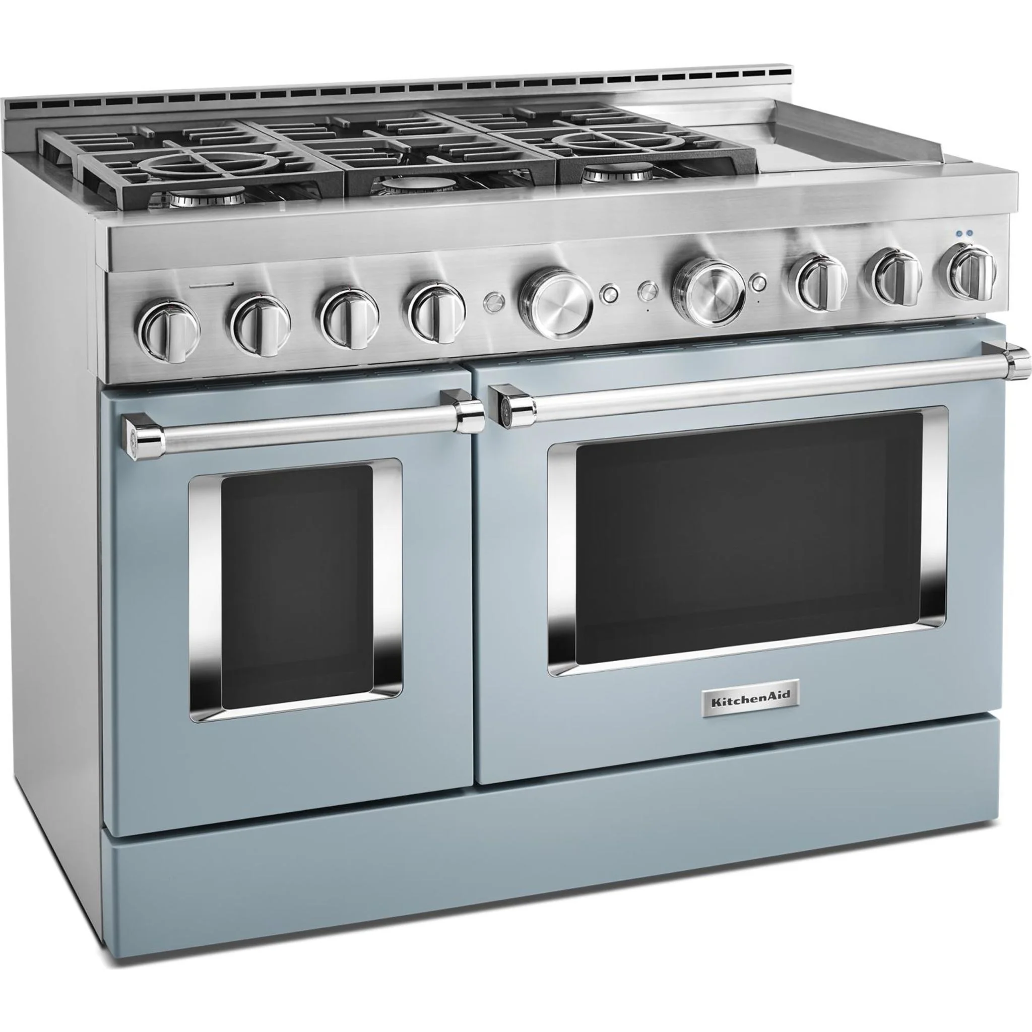KitchenAid 48'' Smart Commercial-Style Gas Range with Griddle - Misty Blue (KFGC558JMB) - Image 18