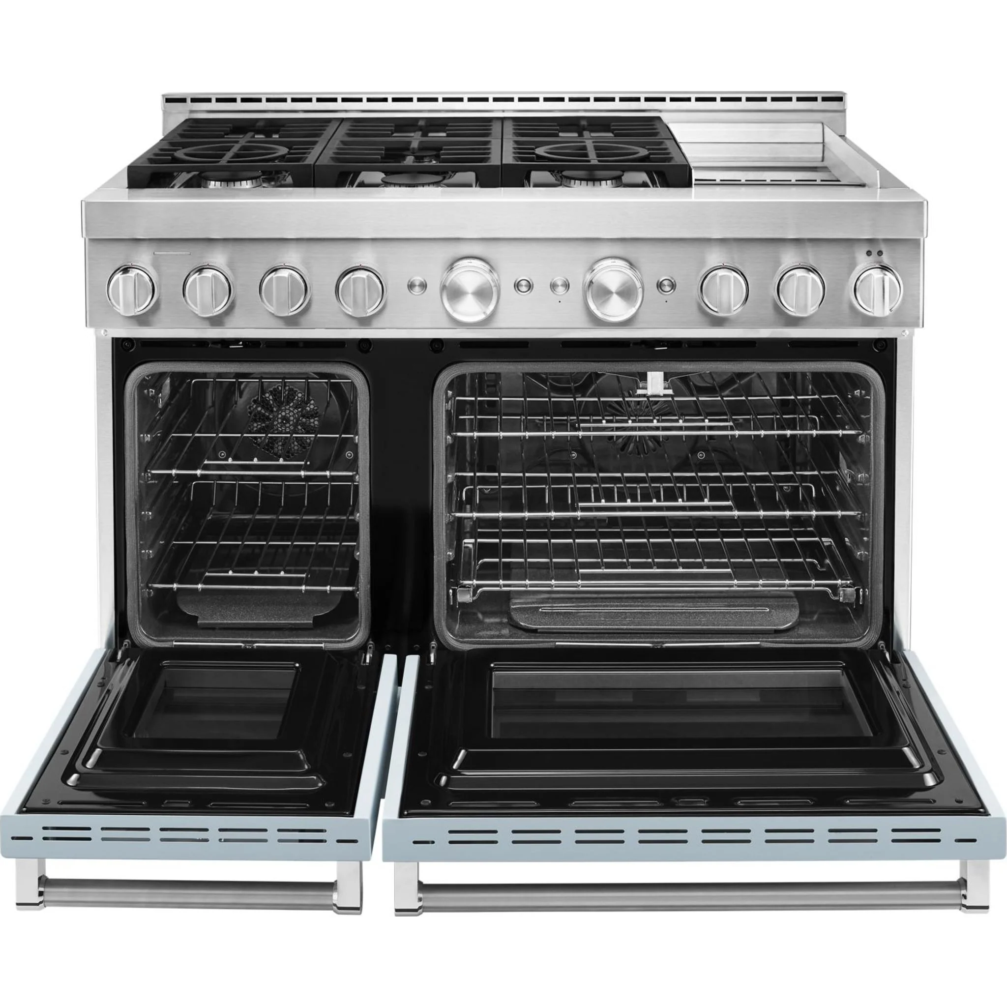 KitchenAid 48'' Smart Commercial-Style Gas Range with Griddle - Misty Blue (KFGC558JMB) - Image 28