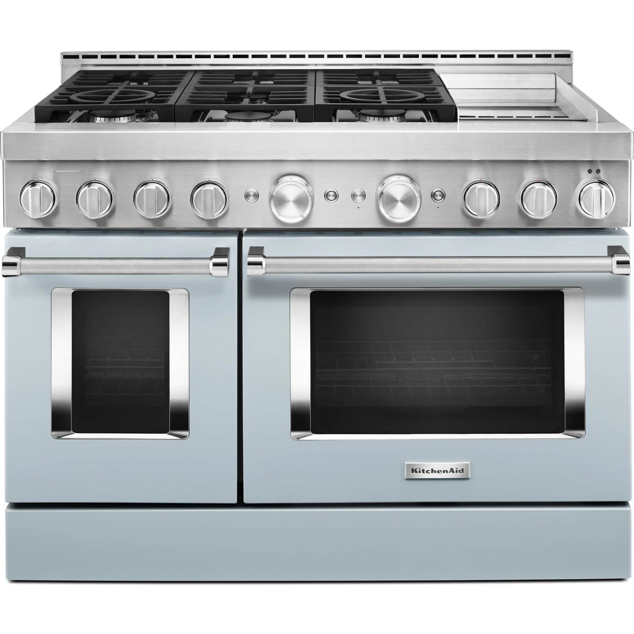 KitchenAid 48'' Smart Commercial-Style Gas Range with Griddle - Misty Blue (KFGC558JMB) - Image 43