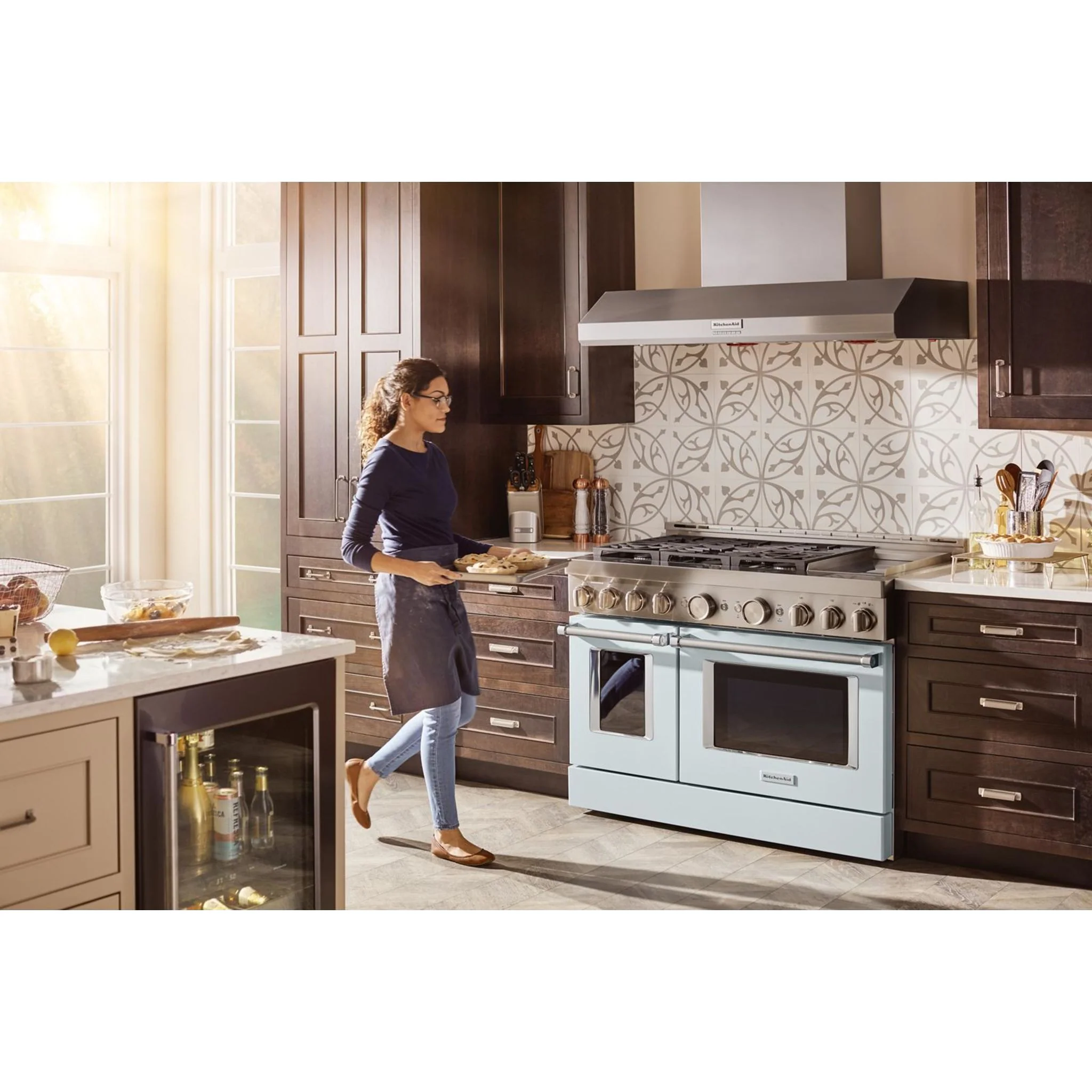 KitchenAid 48'' Smart Commercial-Style Gas Range with Griddle - Misty Blue (KFGC558JMB) - Image 56