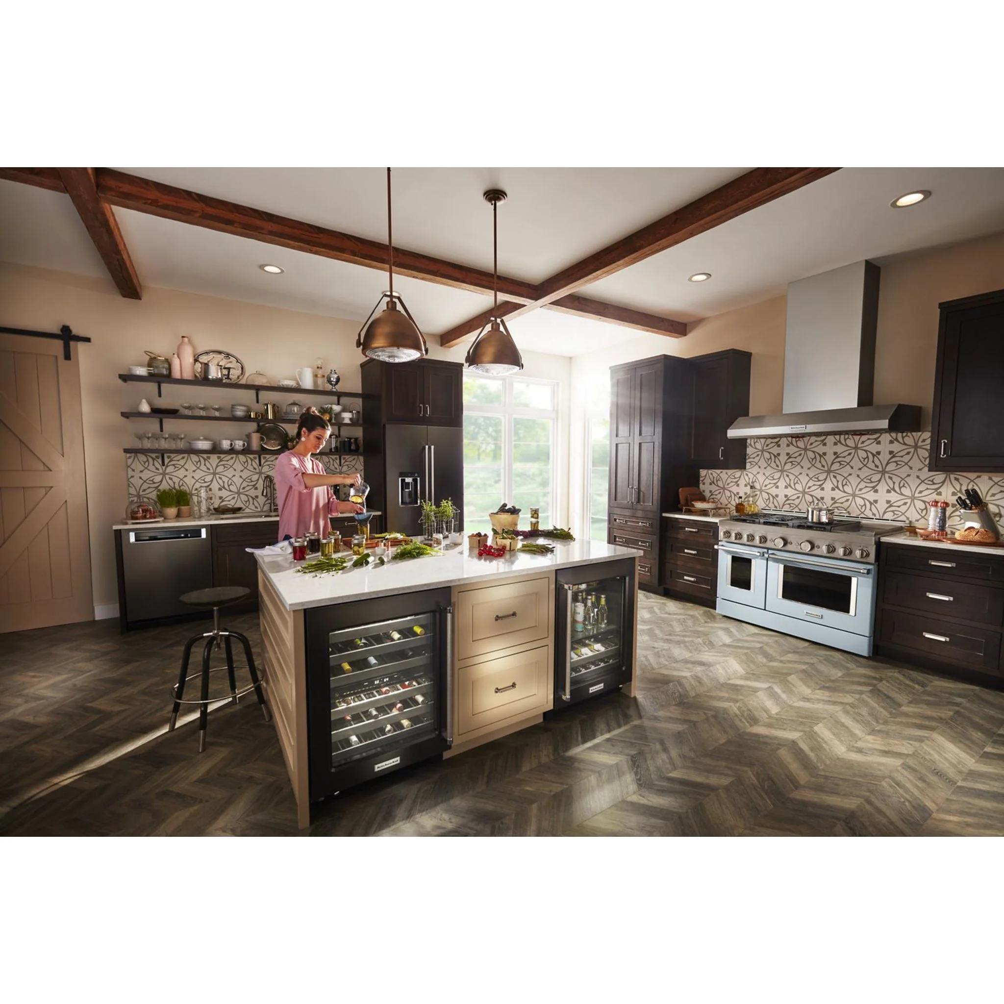 KitchenAid 48'' Smart Commercial-Style Gas Range with Griddle - Misty Blue (KFGC558JMB) - Image 57
