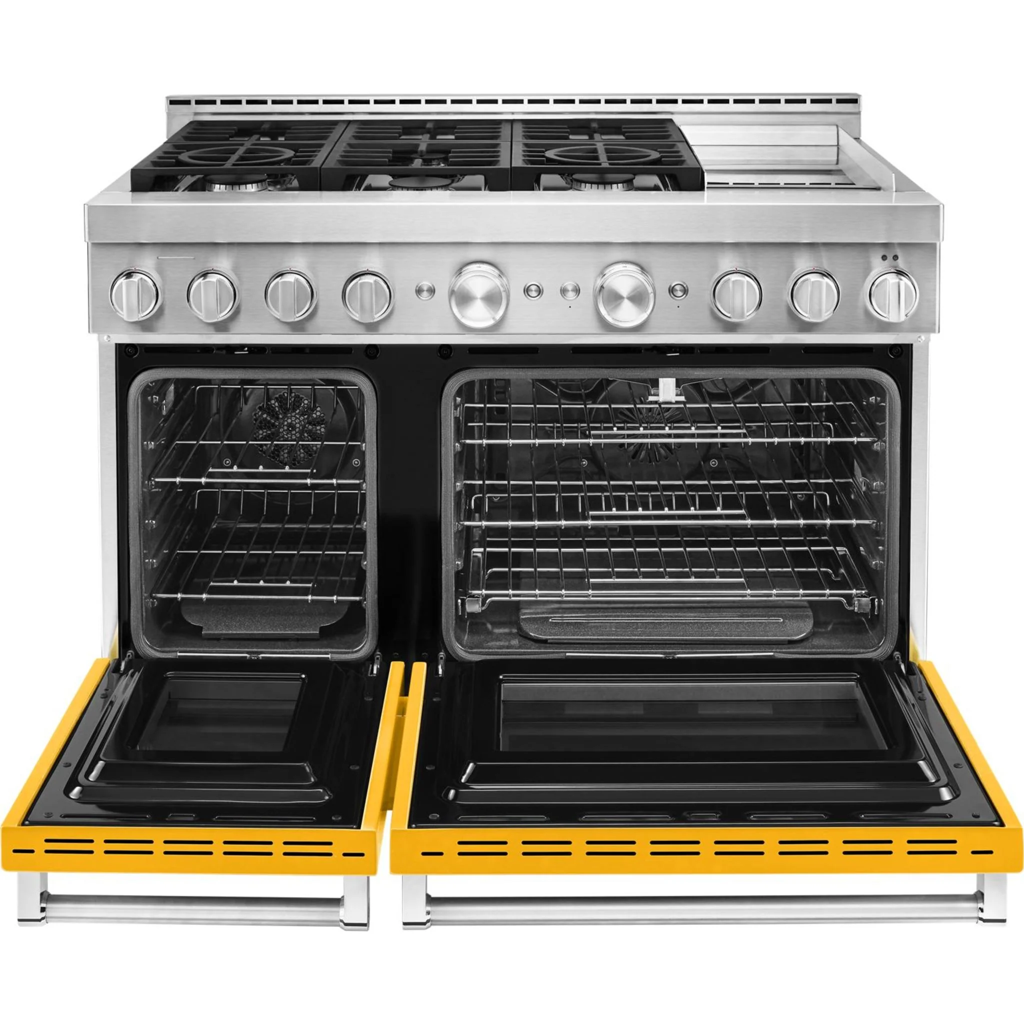 KitchenAid 48'' Smart Commercial-Style Gas Range with Griddle - Yellow Pepper (KFGC558JYP) - Image 10