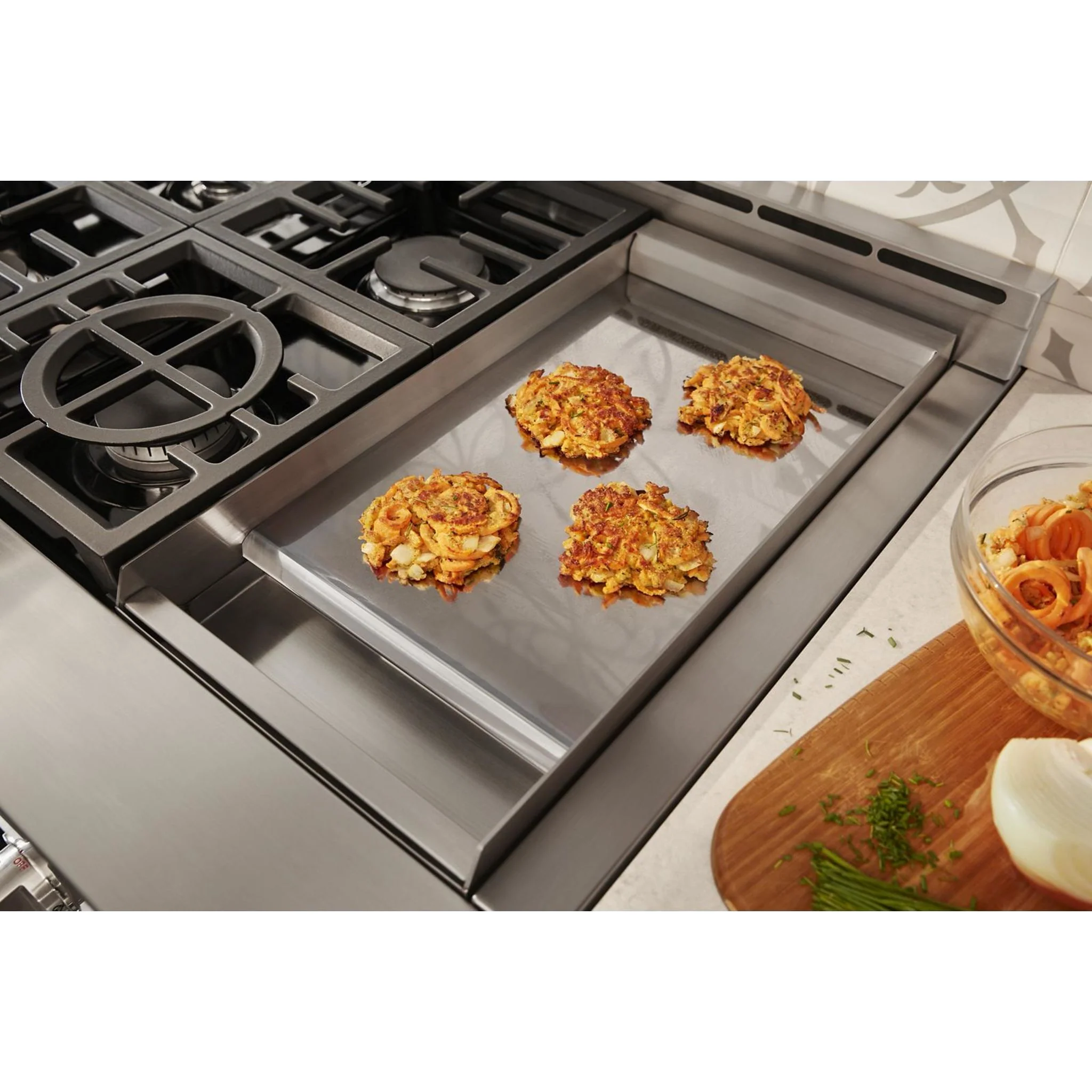 KitchenAid 48'' Smart Commercial-Style Gas Range with Griddle - Yellow Pepper (KFGC558JYP) - Image 13