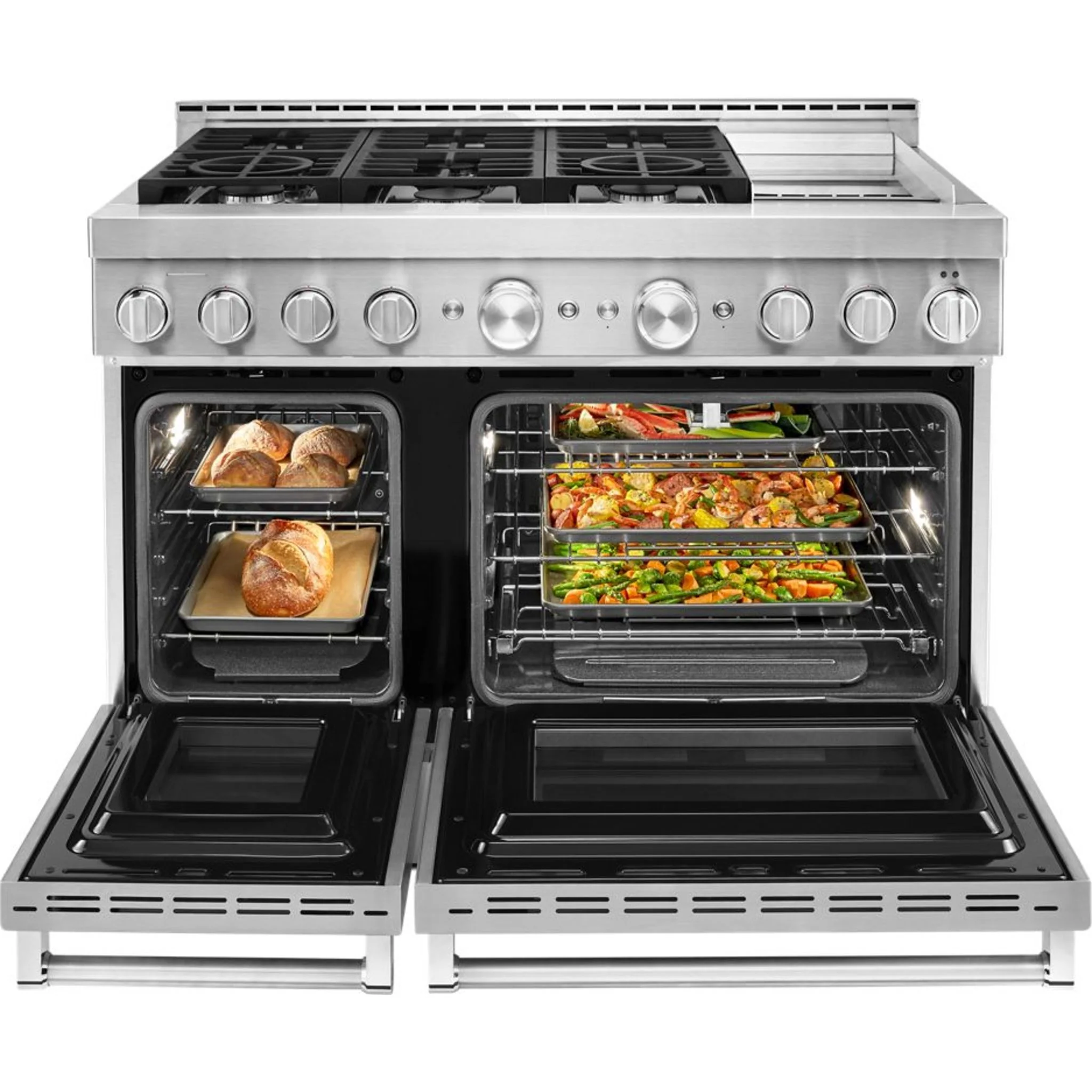 KitchenAid 48'' Smart Commercial-Style Gas Range with Griddle - Yellow Pepper (KFGC558JYP) - Image 14