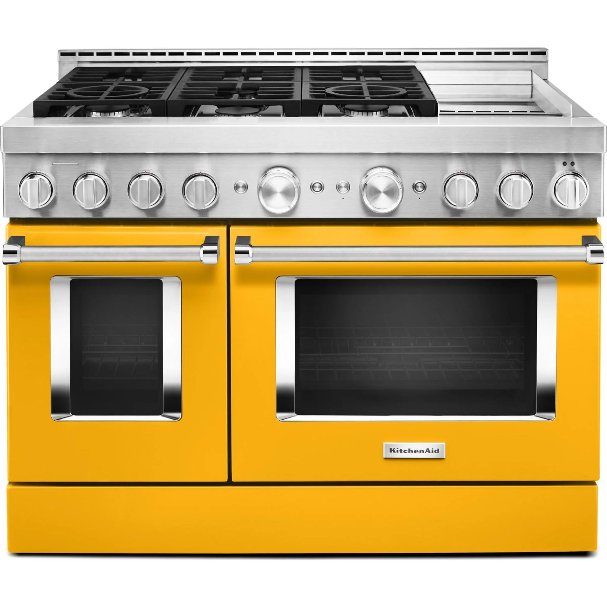 KitchenAid 48'' Smart Commercial-Style Gas Range with Griddle - Yellow Pepper (KFGC558JYP) - Image 32