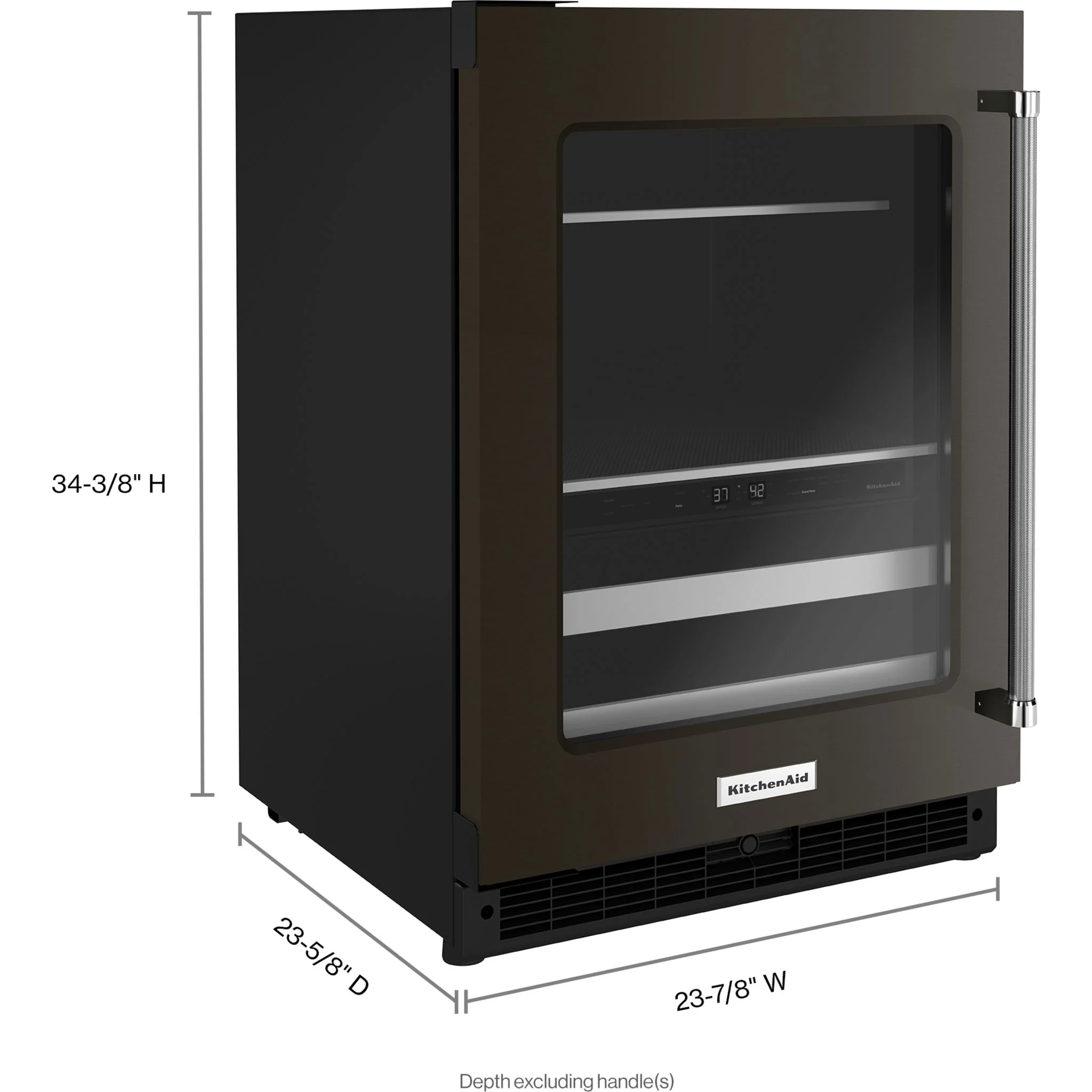KitchenAid 24" Beverage Center with Glass Door and Metal-Front Racks and PrintShield Finish - Black Stainless Steel with PrintShield™ Finish (KUBL314KBS) - Image 2