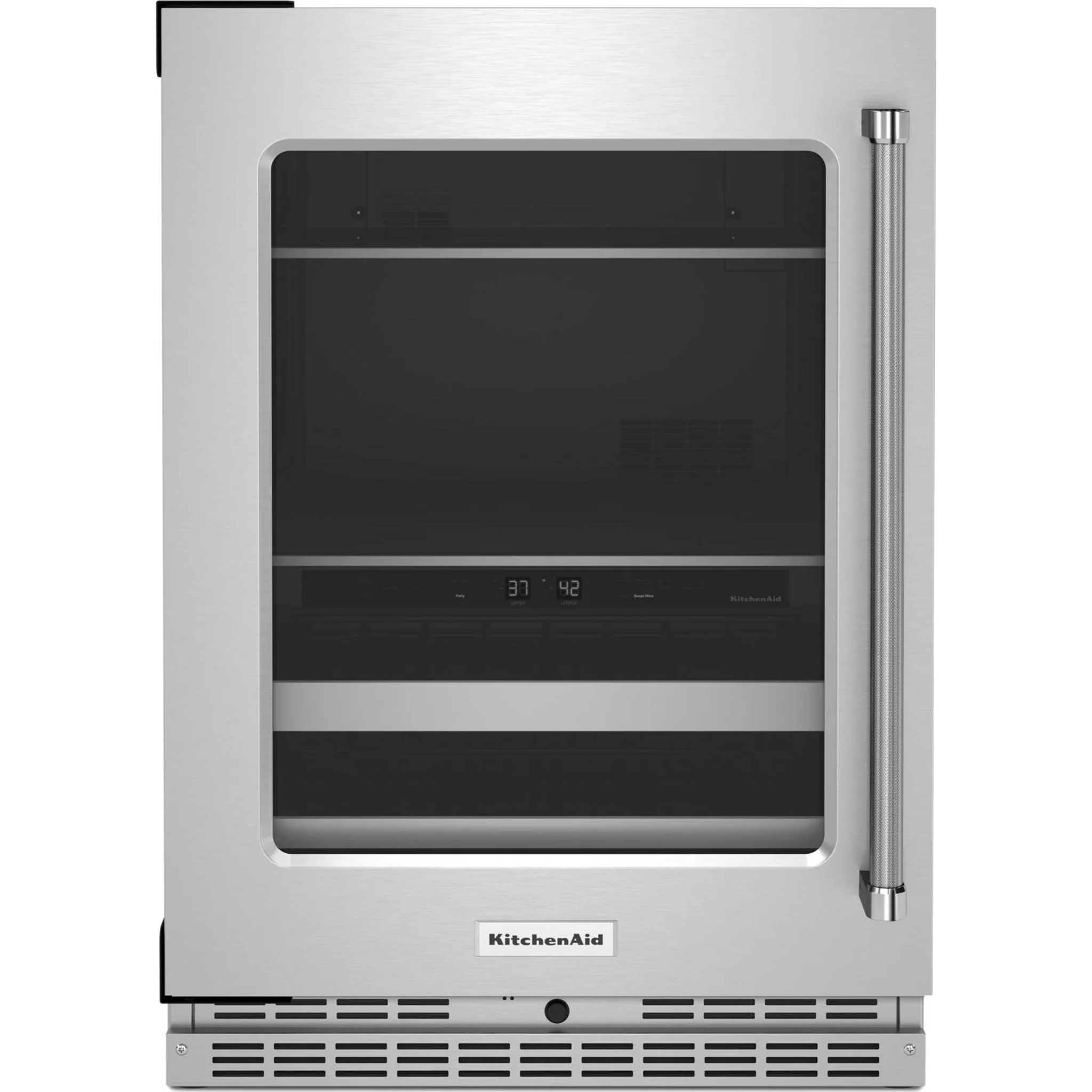 KitchenAid 24" Beverage Center with Glass Door and Metal-Front Racks -Stainless Steel (KUBL314KSS)