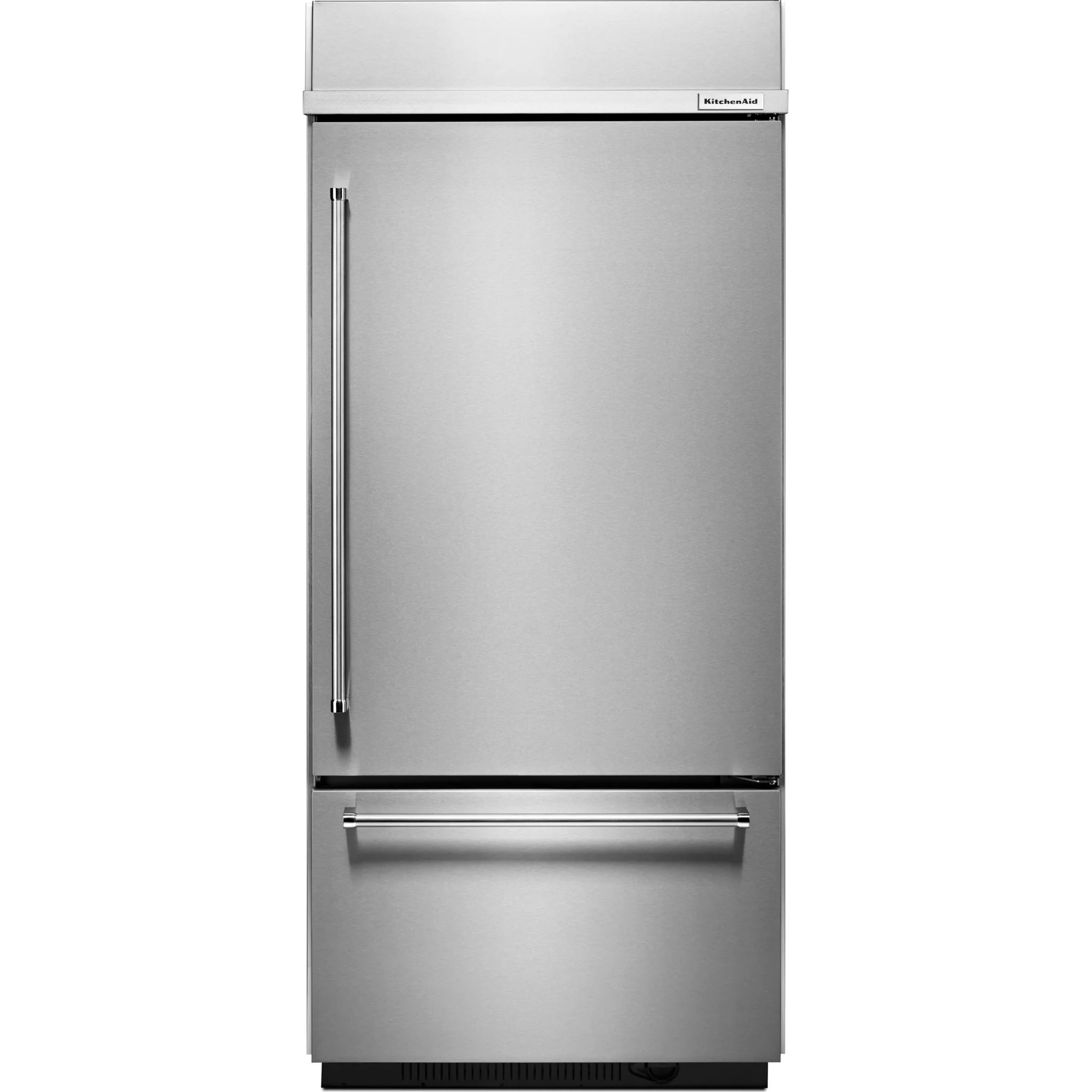 KitchenAid 20.9 cu.ft. 36" Width Built-In Stainless Bottom Mount Refrigerator with Platinum Interior Design - Stainless Steel (KBBR306ESS)