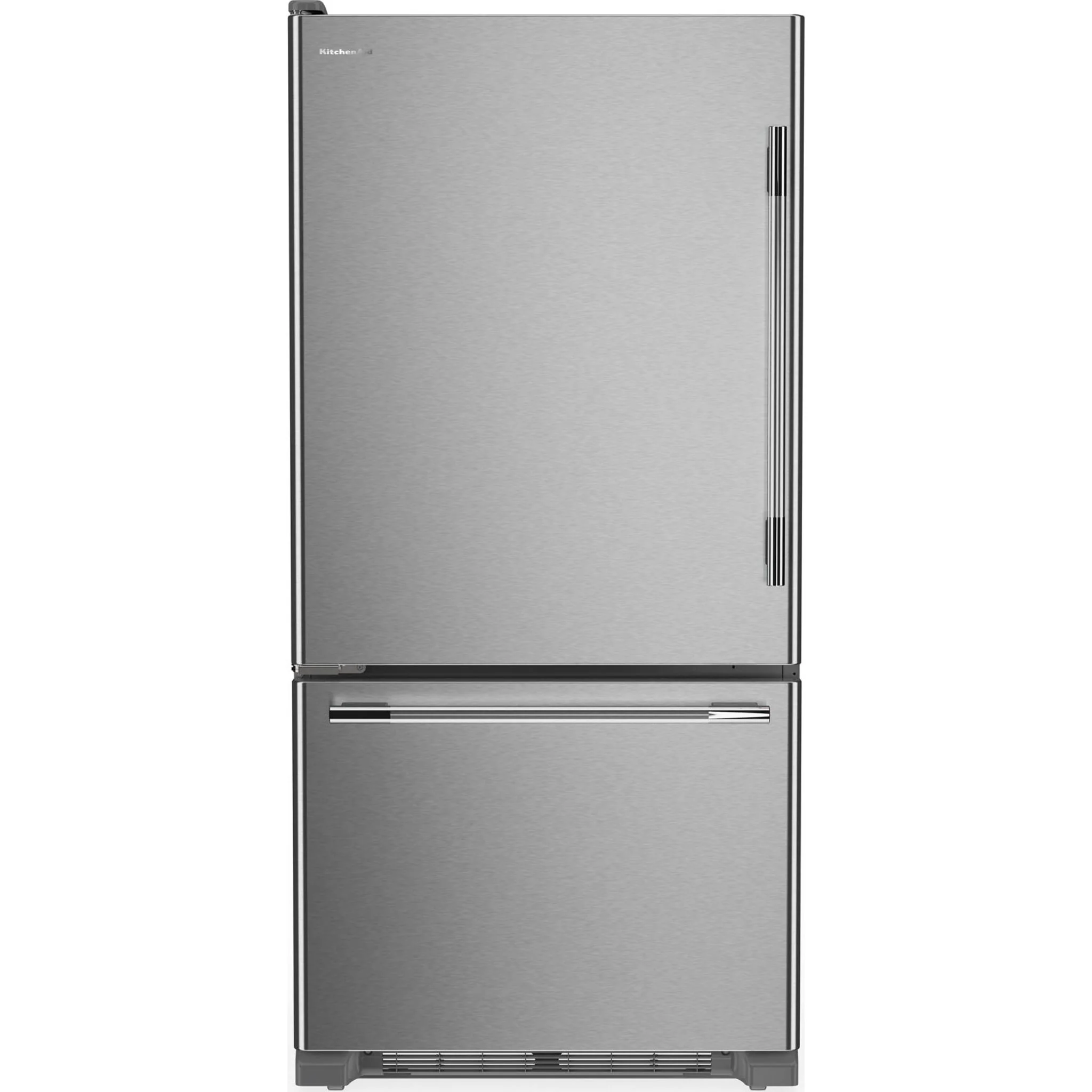 KitchenAid 22 Cu. Ft. 33-Inch Standard-Depth Bottom Mount Refrigerator with Left Door Swing -PrintShield Stainless (KRBL133SPS)