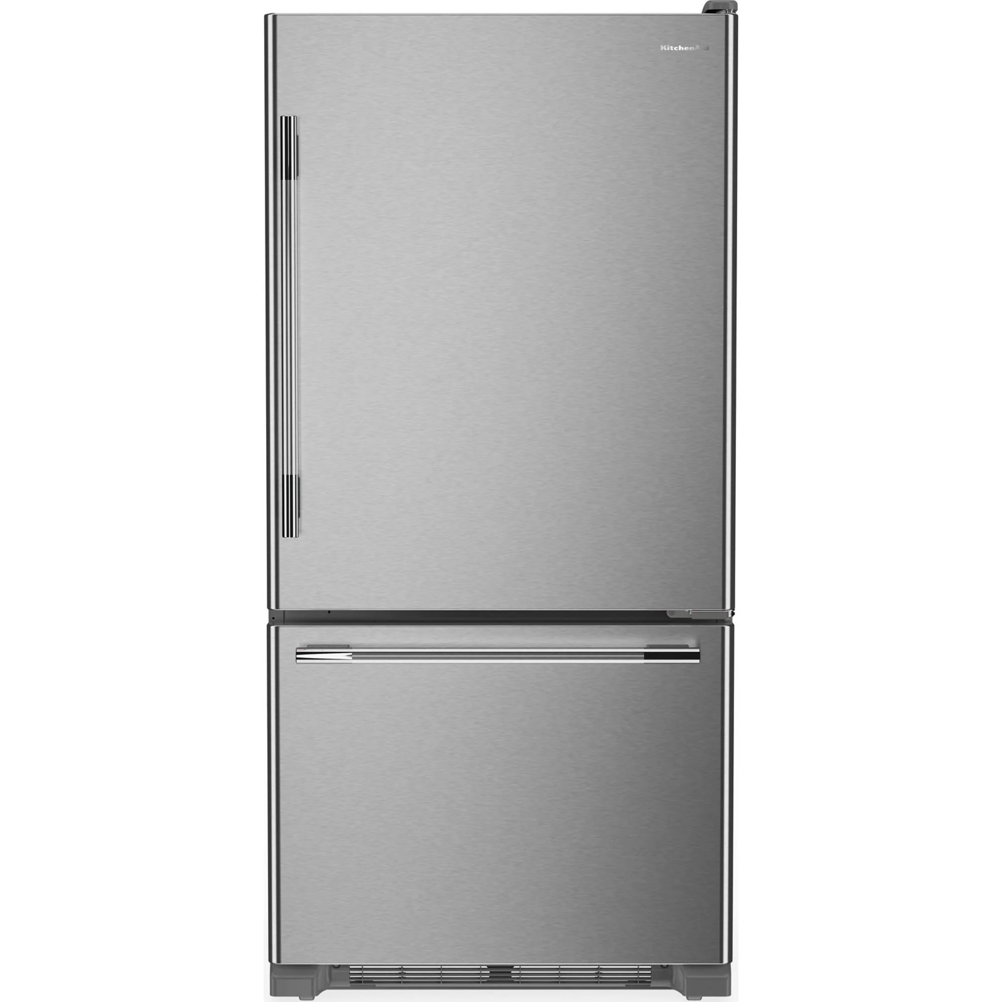 KitchenAid 19 Cu. Ft. 30-Inch Standard-Depth Bottom Mount Refrigerator with Right Door Swing -PrintShield Stainless (KRBR130SPS)