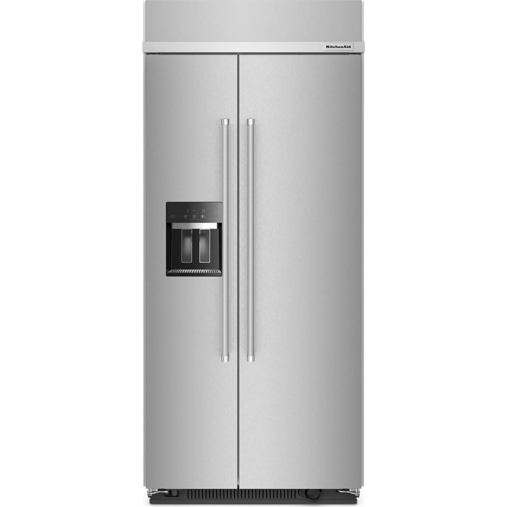KitchenAid 20.8 cu.ft. 36" Built-In Side-by-Side Refrigerator with Ice and Water Dispenser - Stainless Steel with PrintShield™ Finish (KBSD706MPS)