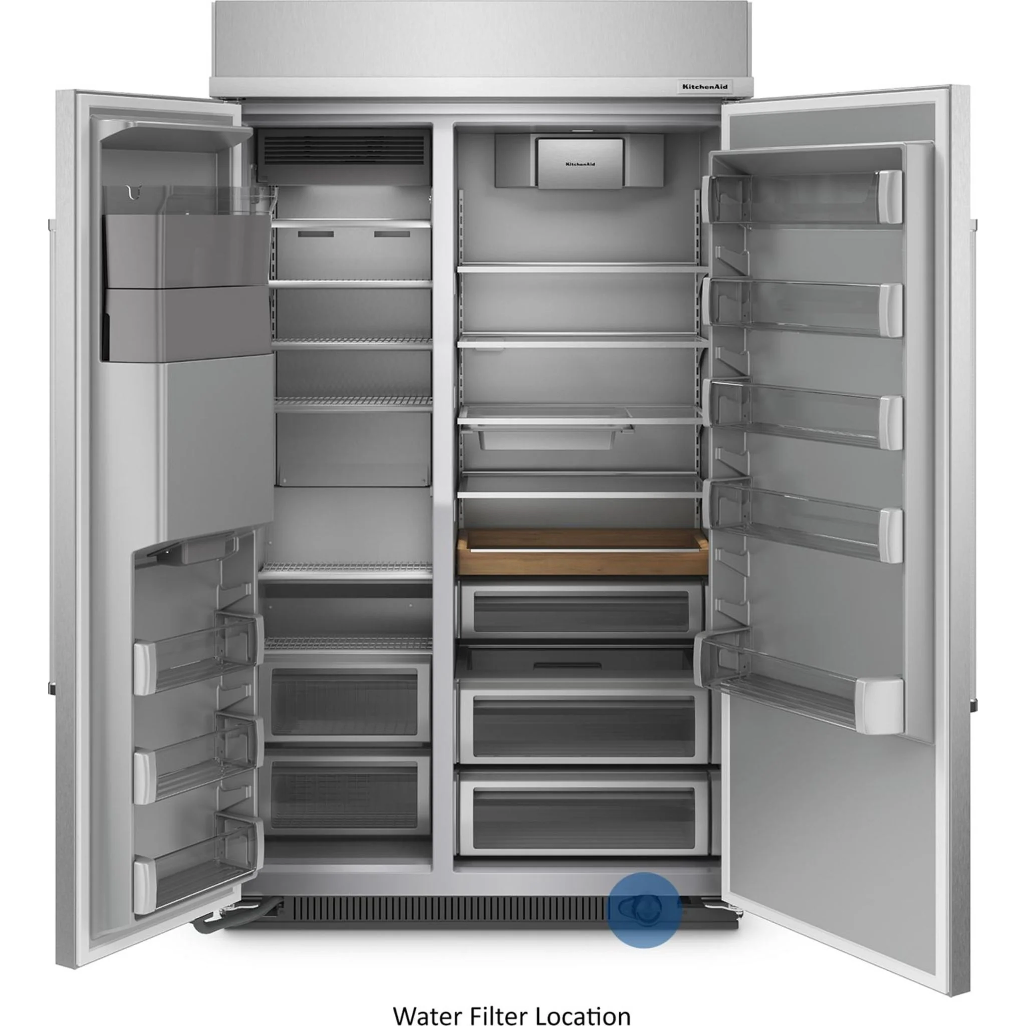 KitchenAid 29.4 cu.ft. 48" Built-In Side-by-Side Refrigerator with Ice and Water Dispenser - Stainless Steel with PrintShield™ Finish (KBSD708MPS) - Image 27