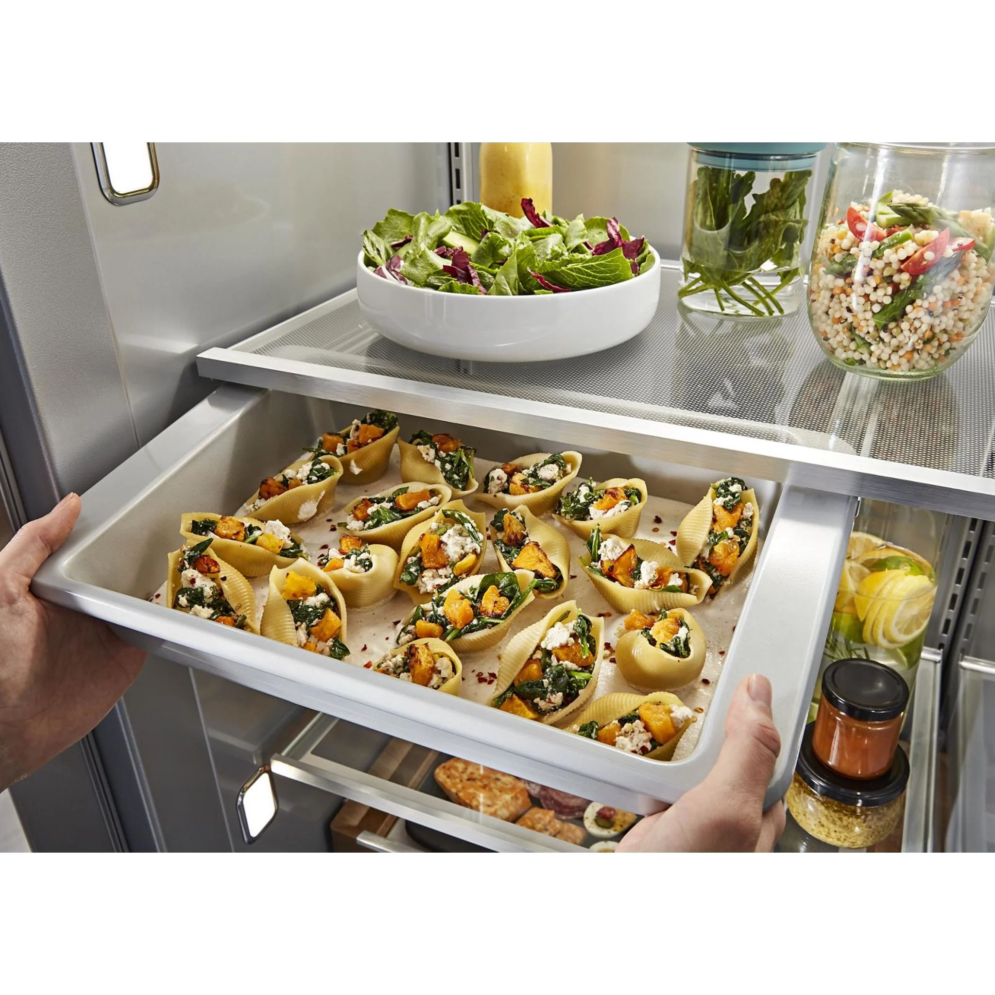 KitchenAid 29.4 cu.ft. 48" Built-In Side-by-Side Refrigerator with Ice and Water Dispenser - Stainless Steel with PrintShield™ Finish (KBSD708MPS) - Image 30