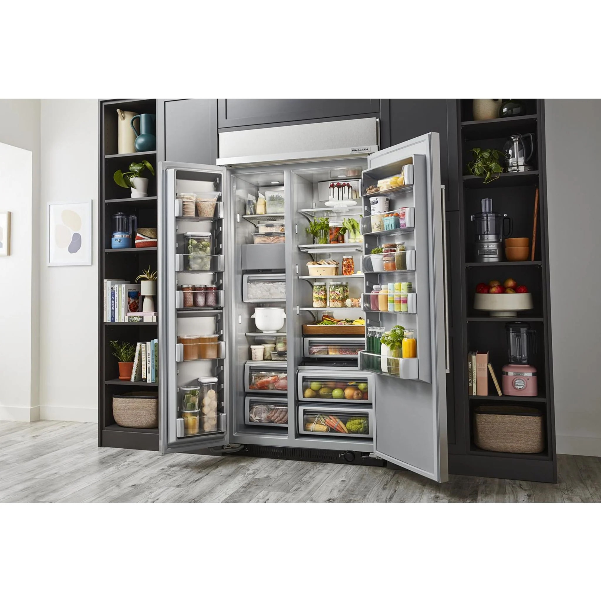 KitchenAid 30 cu.ft. 48" Built-In Side-by-Side Refrigerator with PrintShield Finish - Black Stainless Steel with PrintShield™ Finish (KBSN708MBS) - Image 15