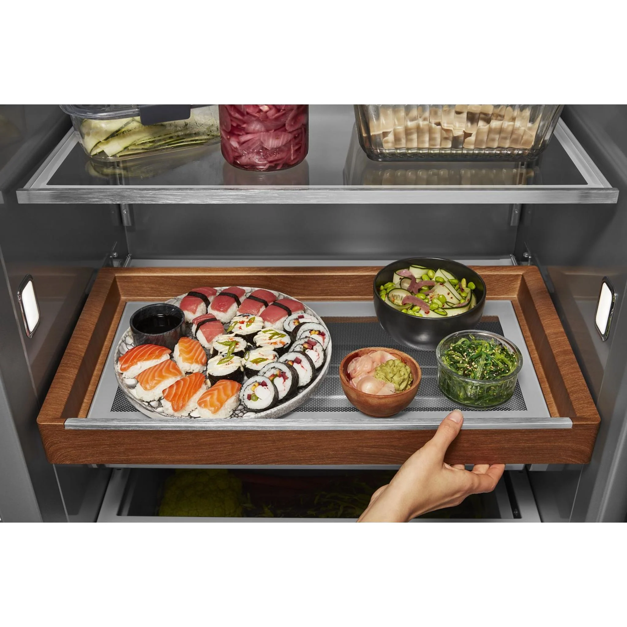 KitchenAid 30 cu.ft. 48" Built-In Side-by-Side Refrigerator with PrintShield Finish - Black Stainless Steel with PrintShield™ Finish (KBSN708MBS) - Image 5