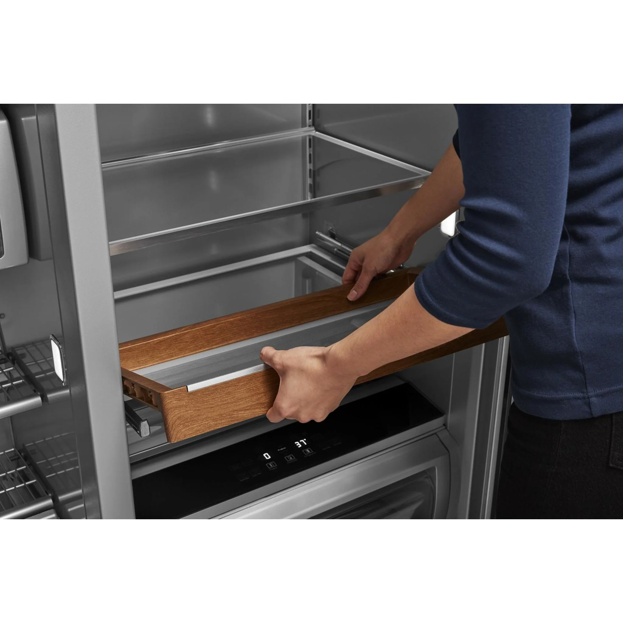 KitchenAid 30 cu.ft. 48" Built-In Side-by-Side Refrigerator with PrintShield Finish - Black Stainless Steel with PrintShield™ Finish (KBSN708MBS) - Image 7