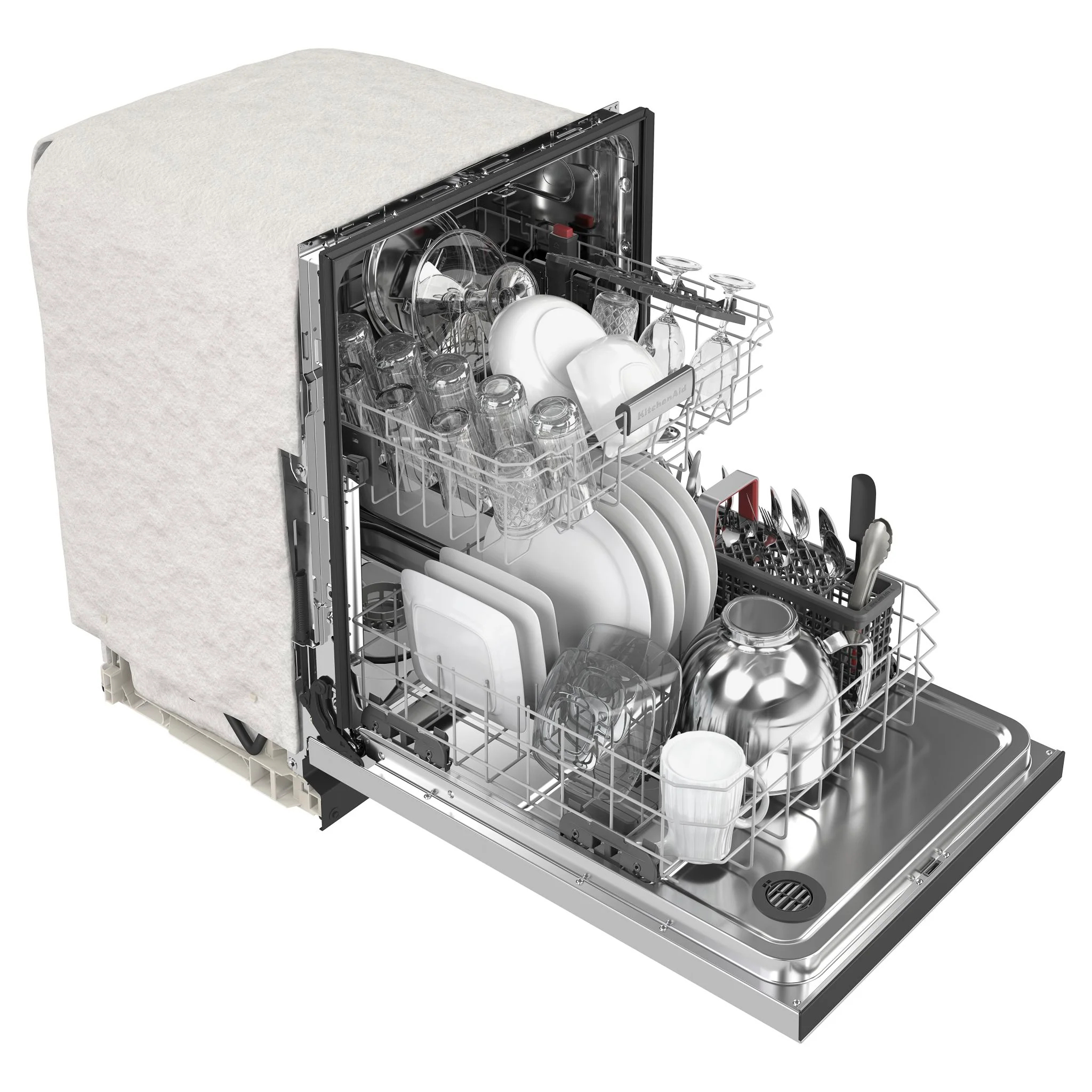 KitchenAid 47 dBA Two-Rack Dishwasher in PrintShield Finish with ProWash Cycle - Stainless Steel (KDFE104KPS) - Image 10