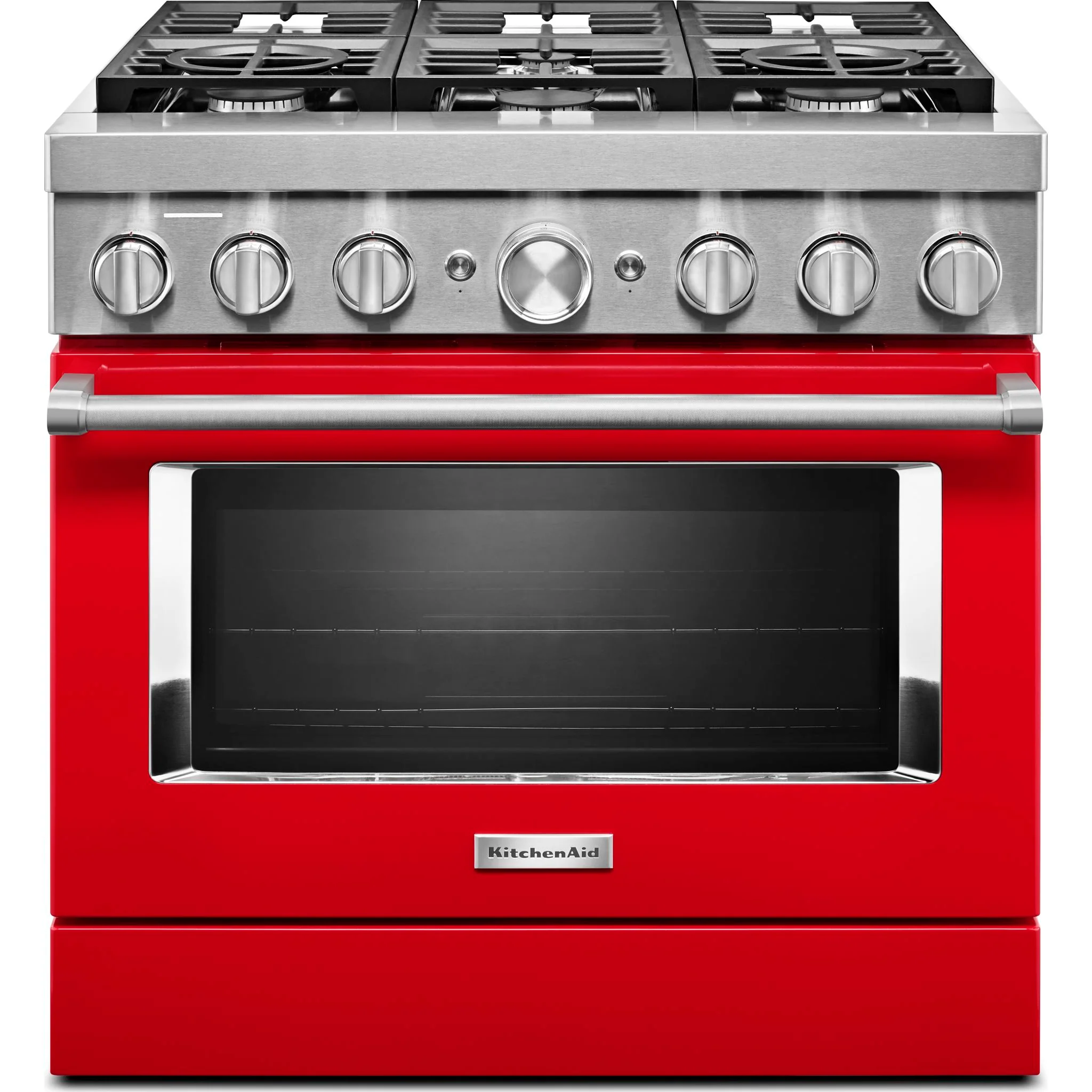 KitchenAid 36'' Smart Commercial-Style Dual Fuel Range with 6 Burners - Passion Red (KFDC506JPA)