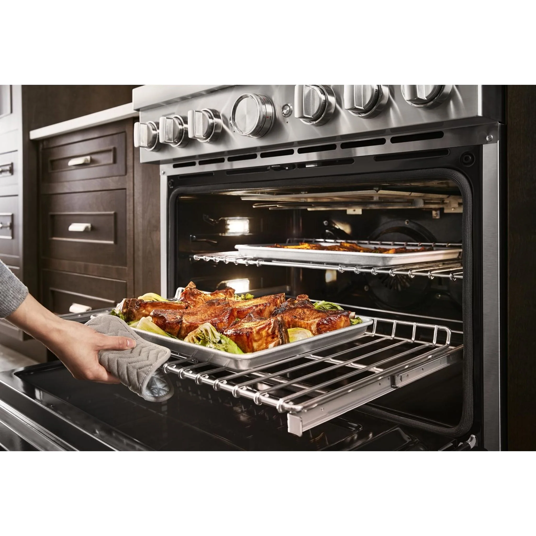 KitchenAid 36'' Smart Commercial-Style Dual Fuel Range with 6 Burners - Passion Red (KFDC506JPA) - Image 2