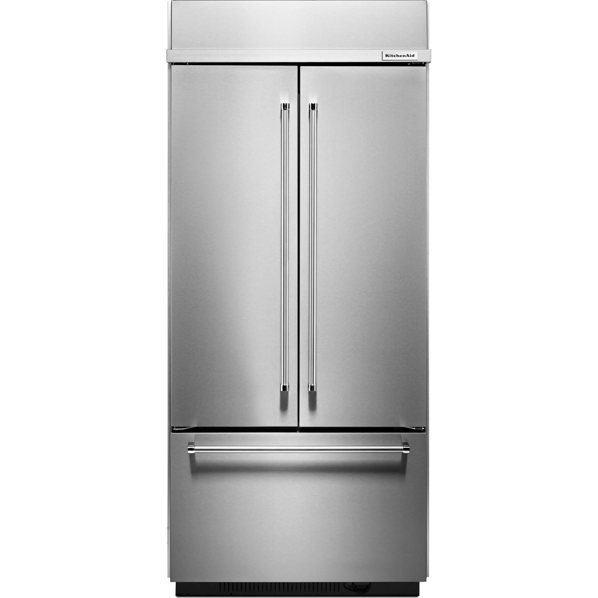 KitchenAid 20.8 cu.ft. 36" Width Built In Stainless Steel French Door Refrigerator with Platinum Interior Design - Stainless Steel (KBFN506ESS)