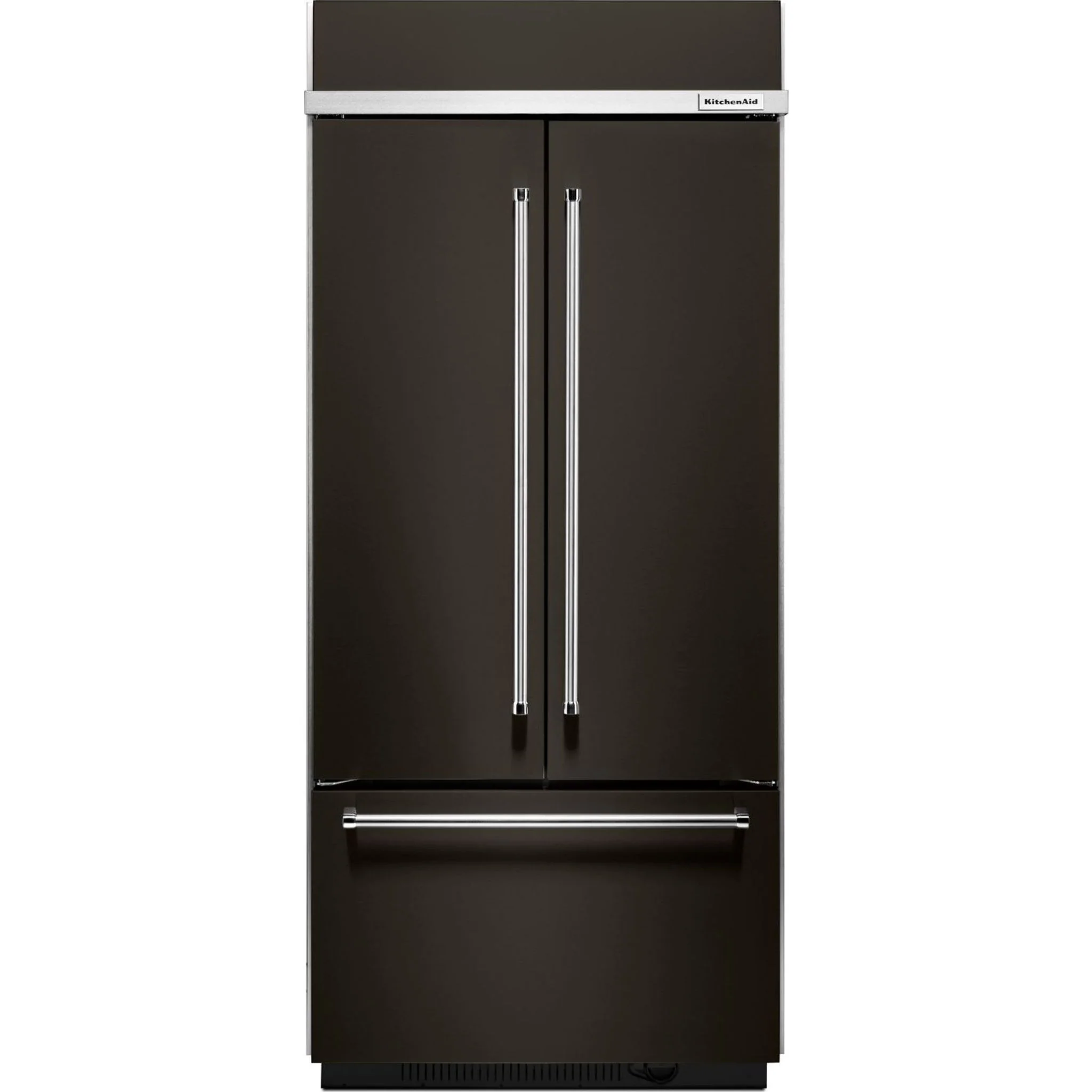KitchenAid 20.8 cu.ft. 36" Width Built In Stainless Steel French Door Refrigerator with Platinum Interior Design - Black-on-Stainless (KBFN506EBS) - Image 5