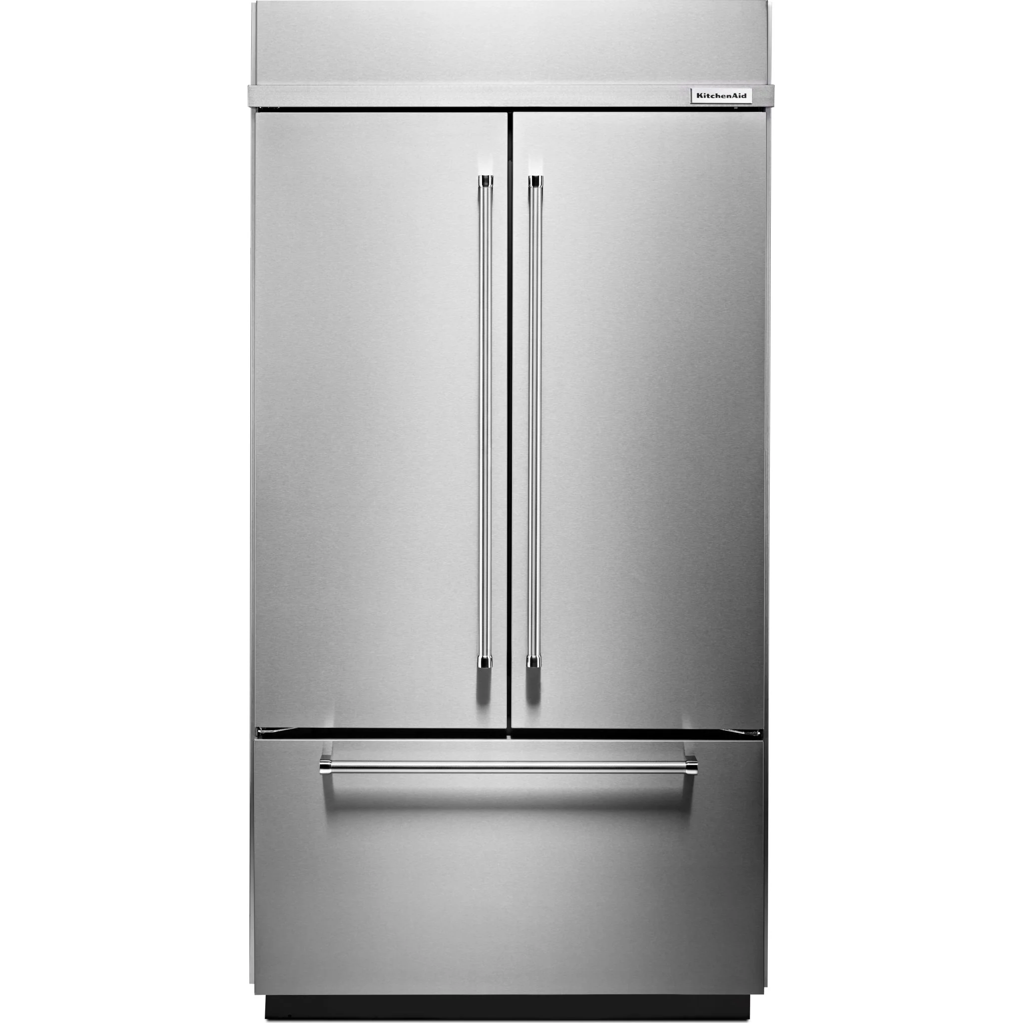 KitchenAid 24.2 cu.ft. 42" Width Built-In Stainless French Door Refrigerator with Platinum Interior Design - Stainless Steel (KBFN502ESS)