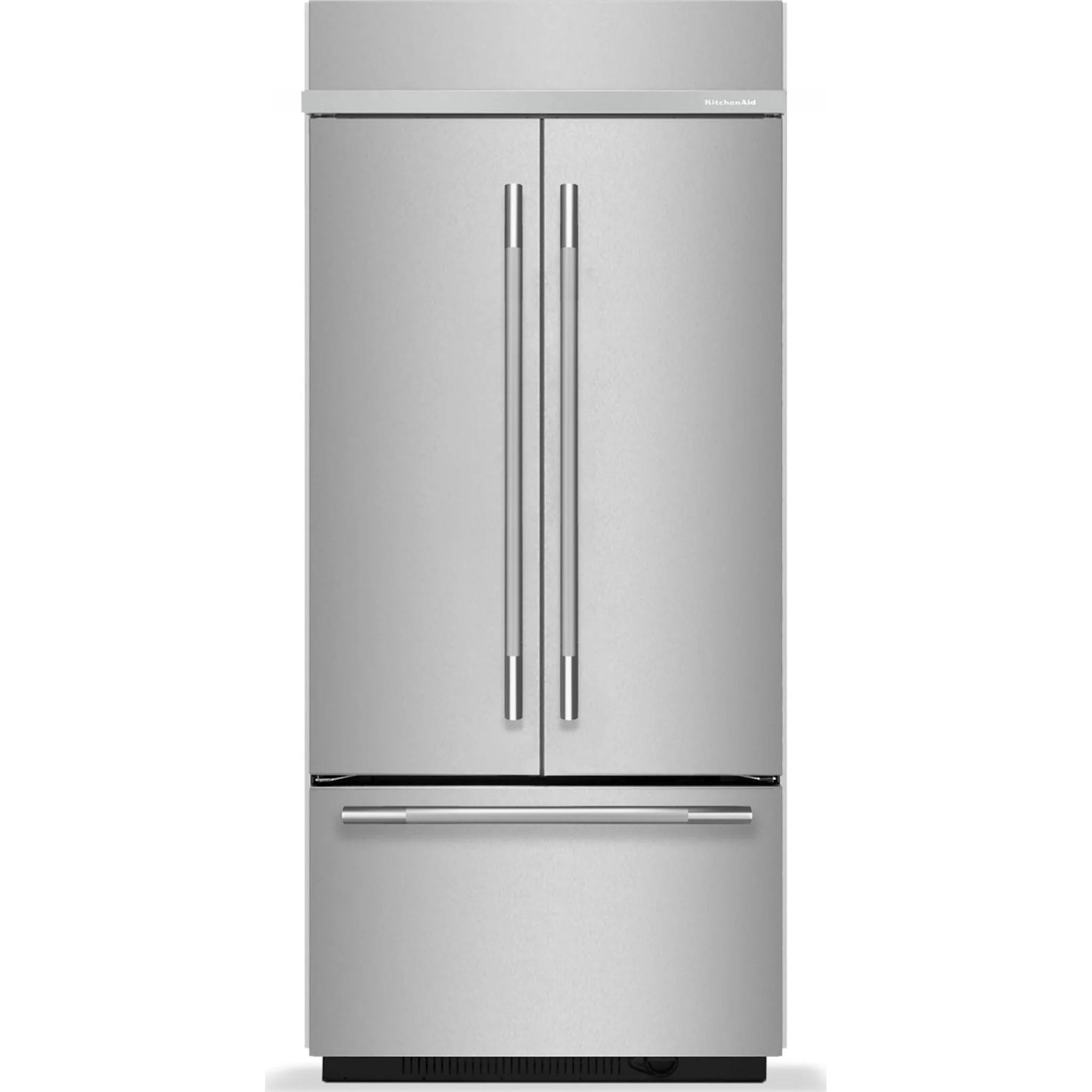KitchenAid 20.8 Cu. Ft. 36" Built-In French Door Bottom Mount Refrigerator with Platinum Interior - PrintShield Stainless Steel (KBFN536SPS)