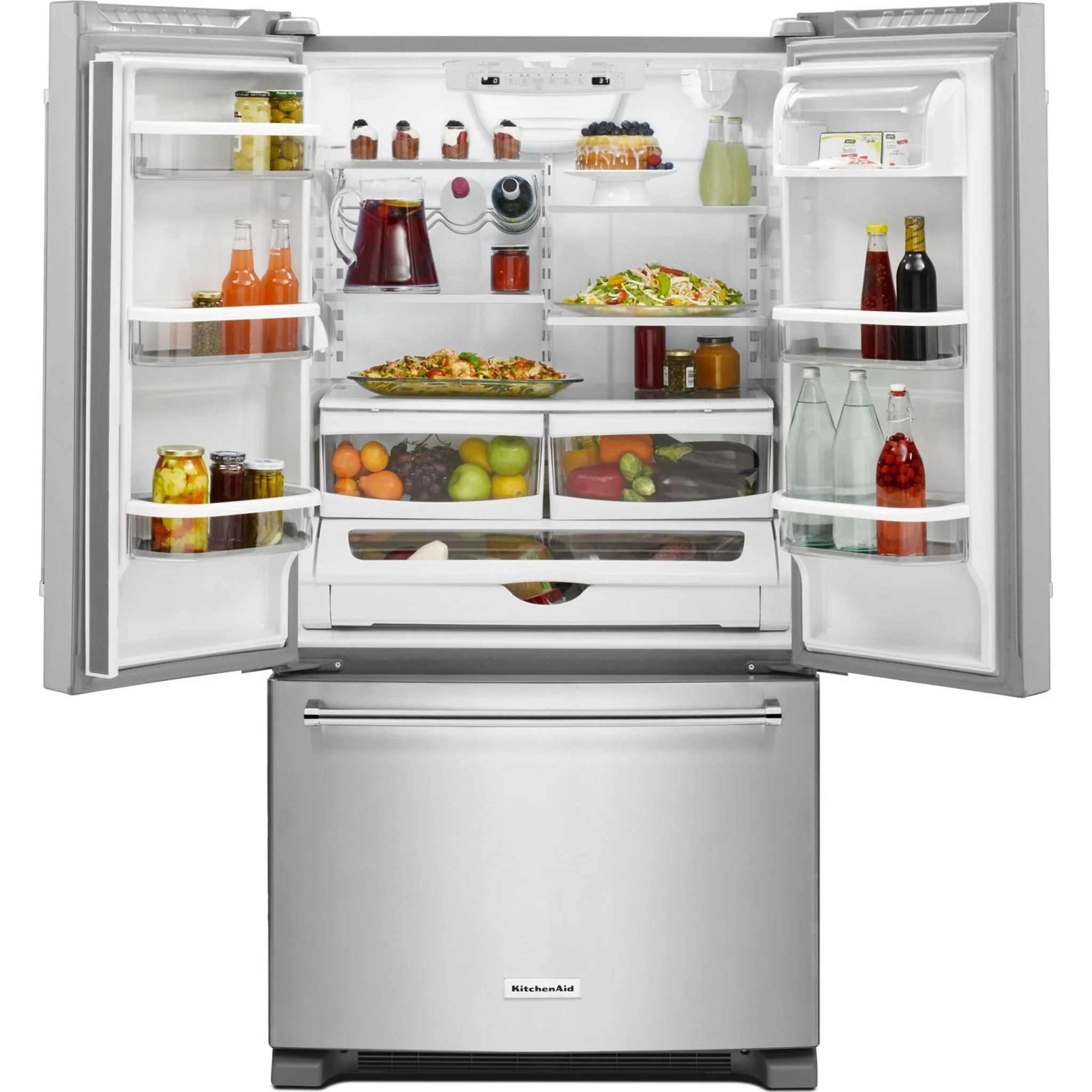KitchenAid  20 cu.ft. 36" Width Counter-Depth French Door Refrigerator with Interior Dispense (KRFC300ESS) - Image 19