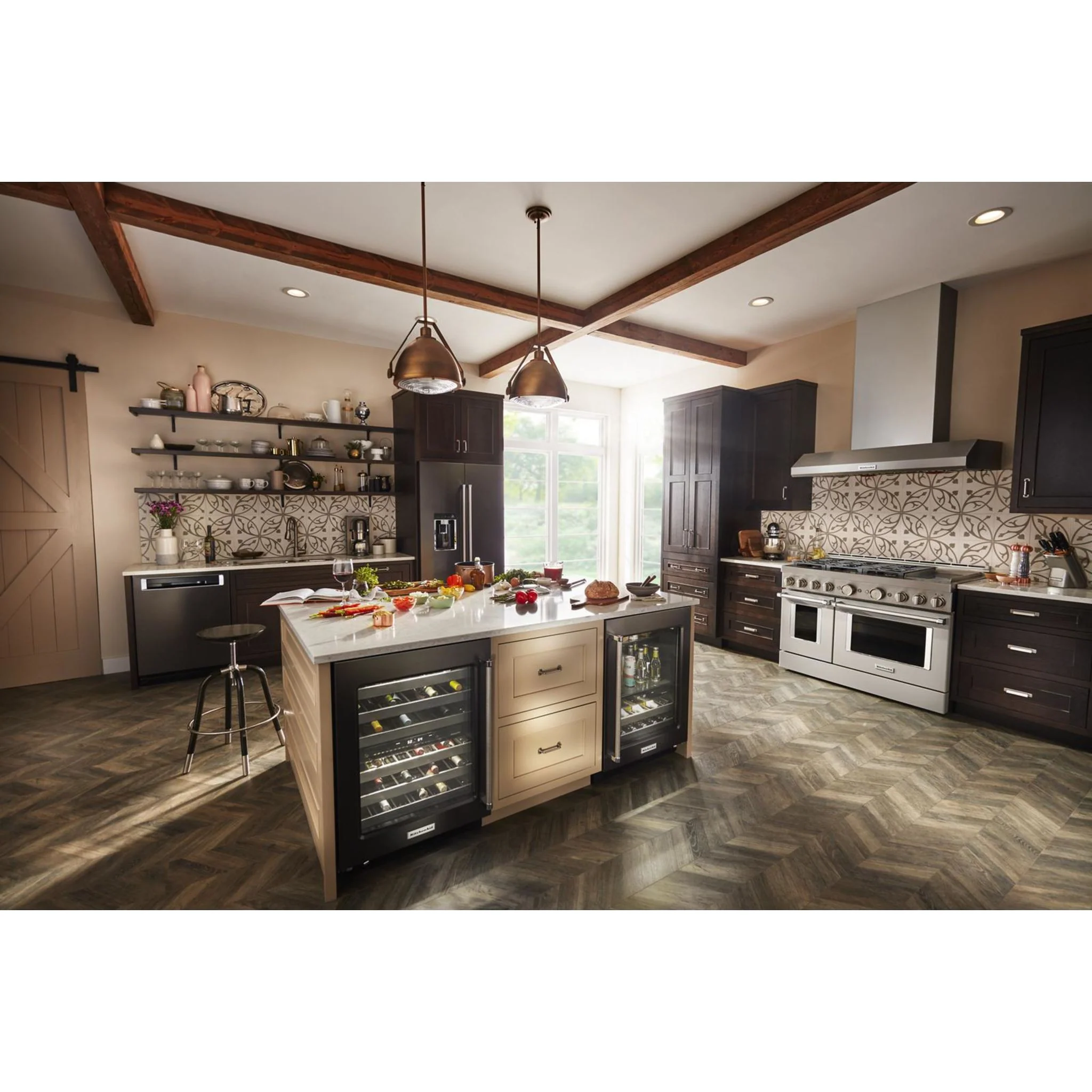 KitchenAid 23.8 cu. ft. 36" Counter-Depth French Door Platinum Interior Refrigerator with PrintShieldFinish -Black Stainless (KRFC704FBS) - Image 12