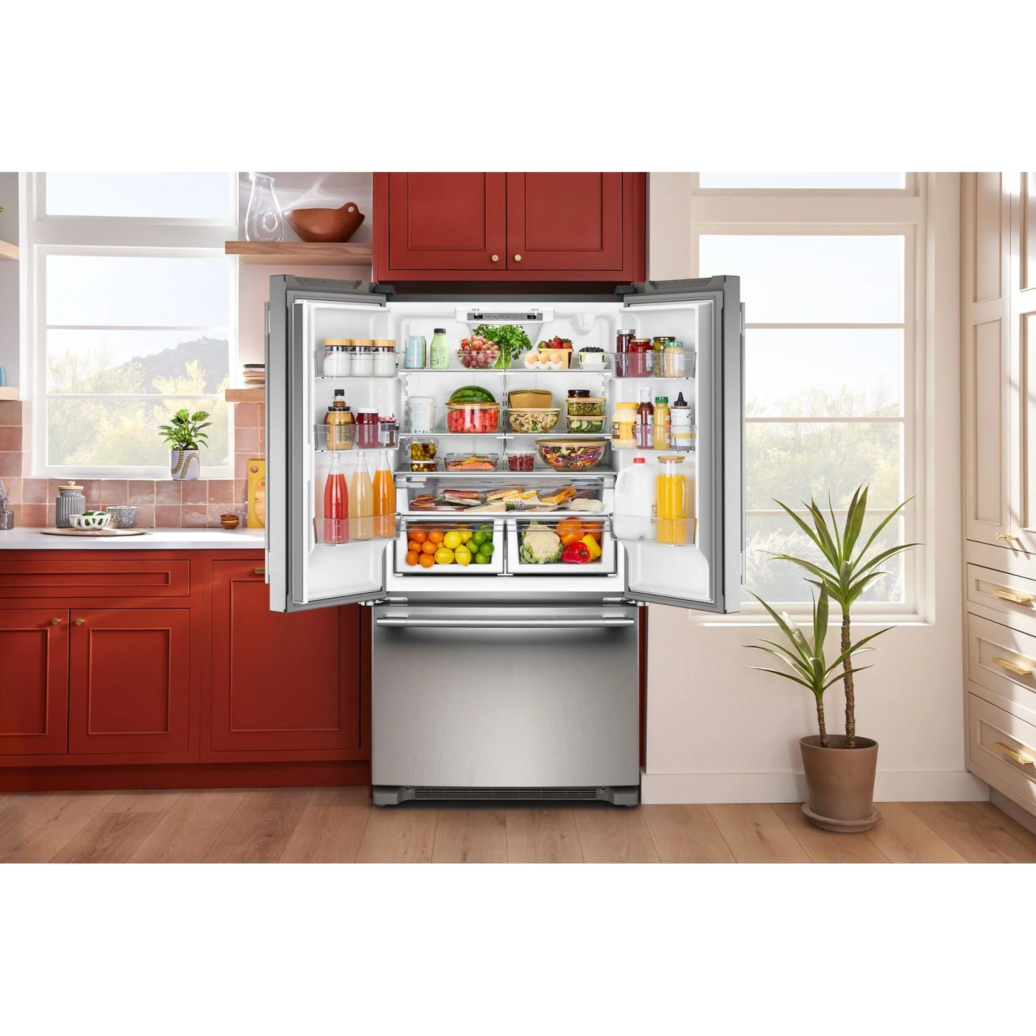 KitchenAid 25 Cu. Ft. 36-Inch Standard-Depth French Door Refrigerator with Internal Water Dispenser -PrintShield Stainless (KRFF136SPS) - Image 12