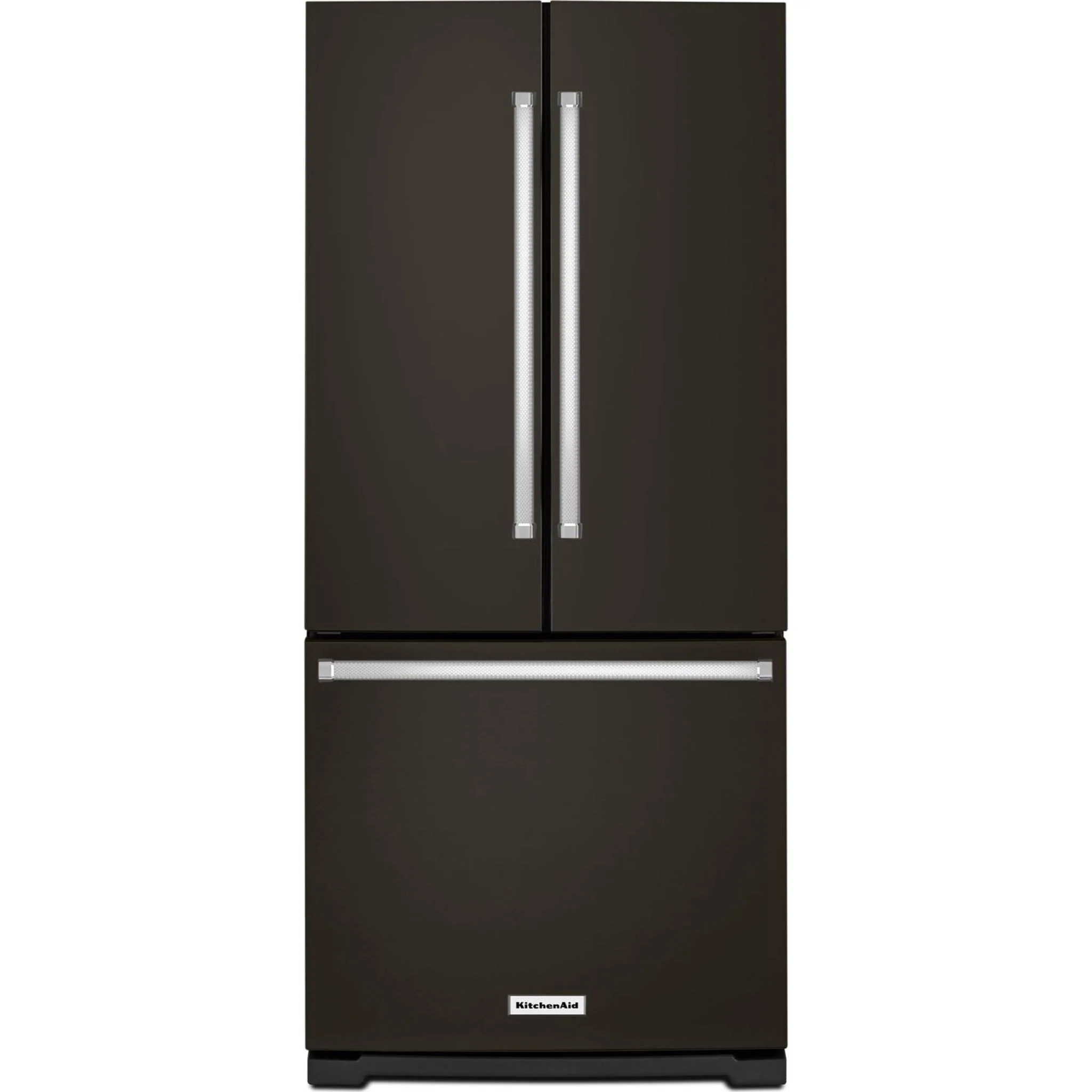 KitchenAid 20 cu.ft. 30" Width Standard Depth French Door Refrigerator with Interior Dispense - Black Stainless (KRFF300EBS) - Image 2