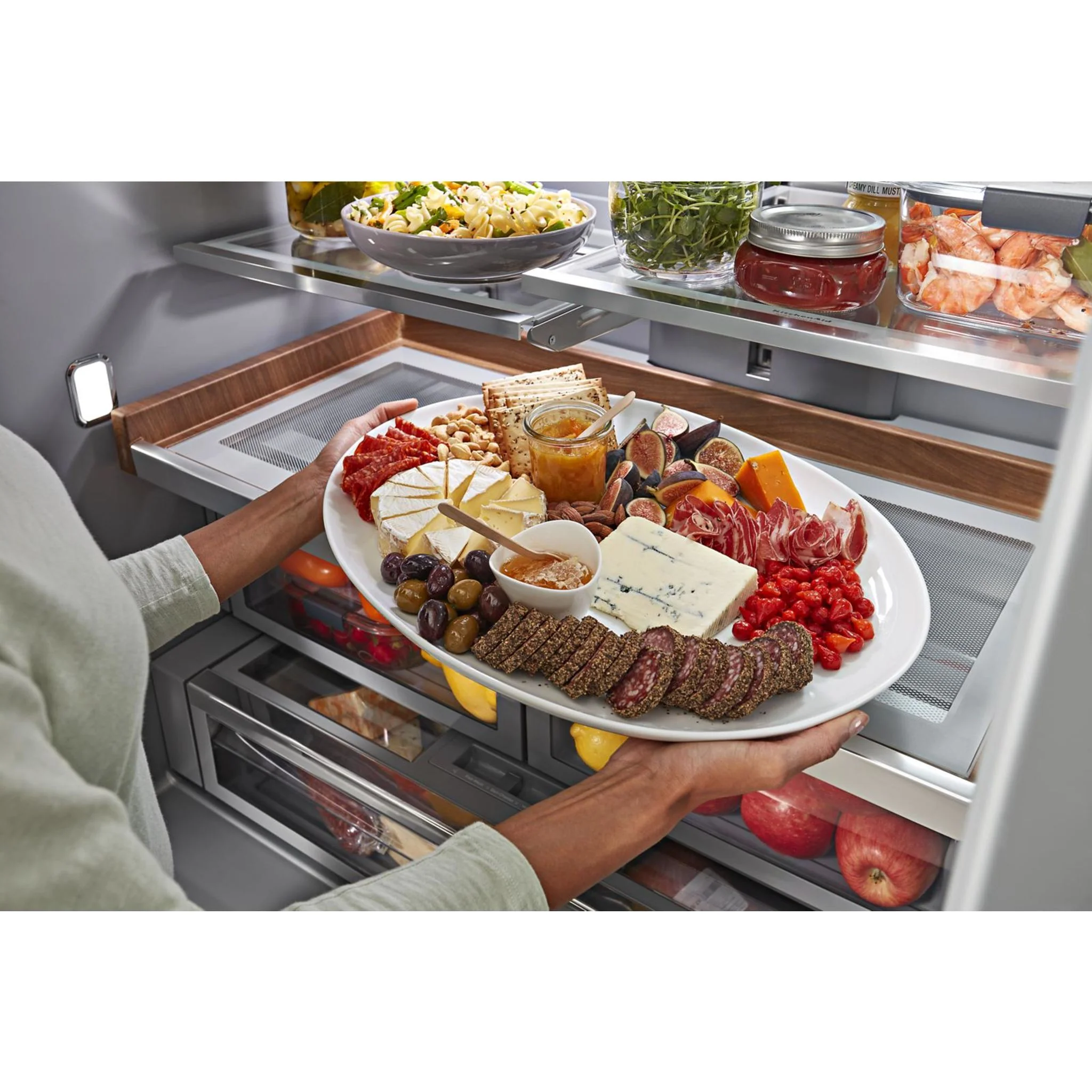 KitchenAid 26.8 cu.ft. Standard-Depth French Door Refrigerator with Exterior Ice and Water Dispenser - Stainless Steel with PrintShield™ Finish (KRFF577KPS) - Image 33
