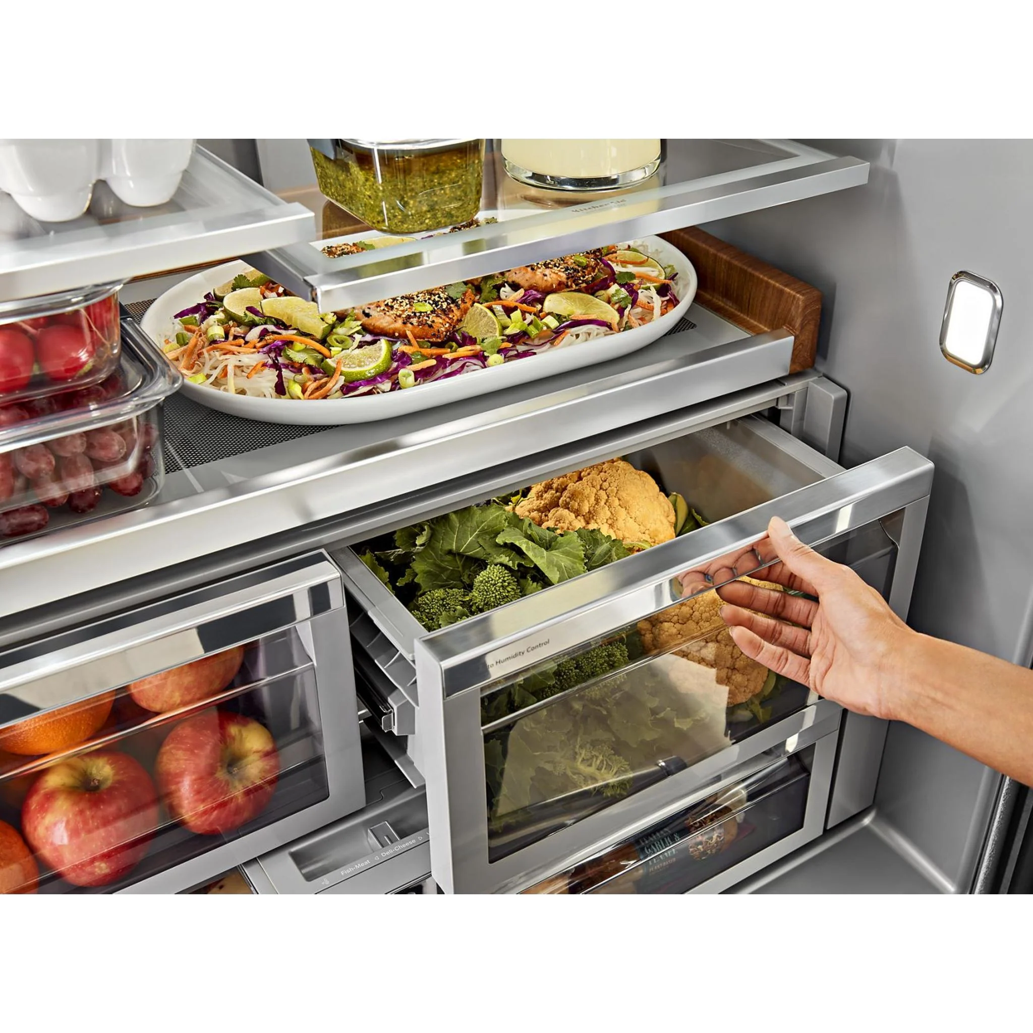 KitchenAid 26.8 cu.ft. Standard-Depth French Door Refrigerator with Exterior Ice and Water Dispenser - Stainless Steel with PrintShield™ Finish (KRFF577KPS) - Image 34